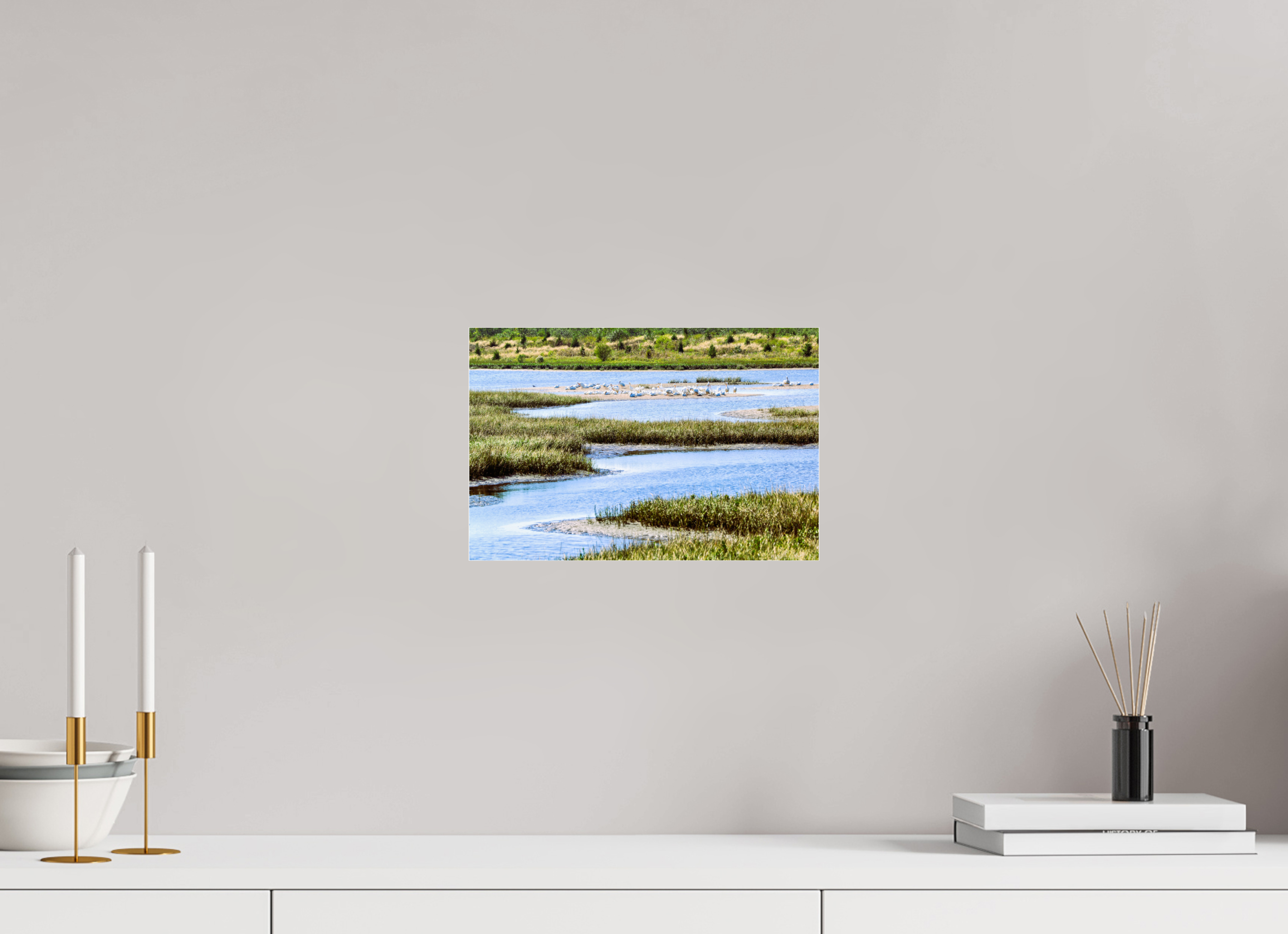 12 x 8″, Metallic Photo Print Under Acrylic Glass Marshland Sanctuary