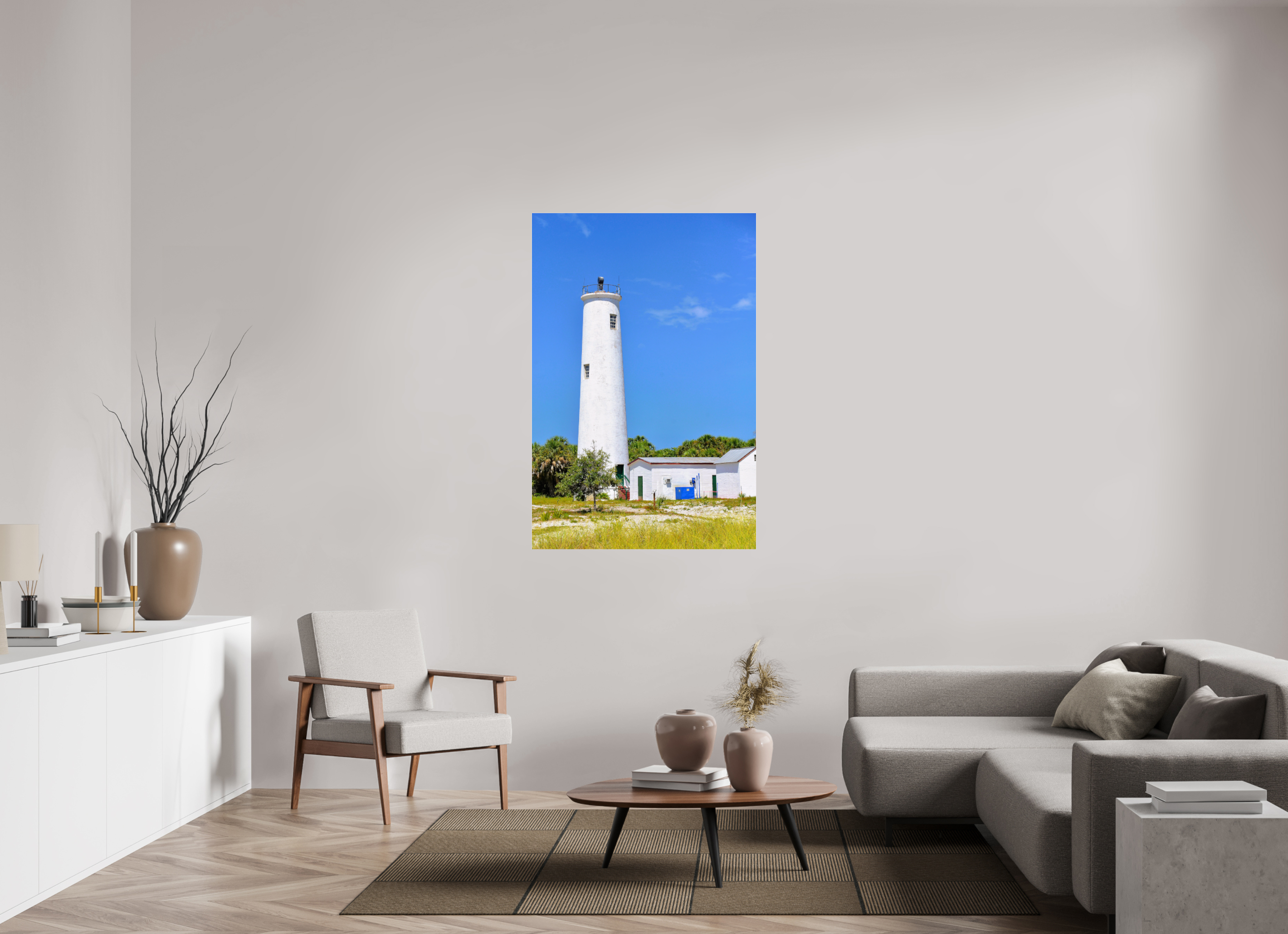 36 x 54″, Metallic Photo Print Under Acrylic Glass Egmont Key Lighthouse