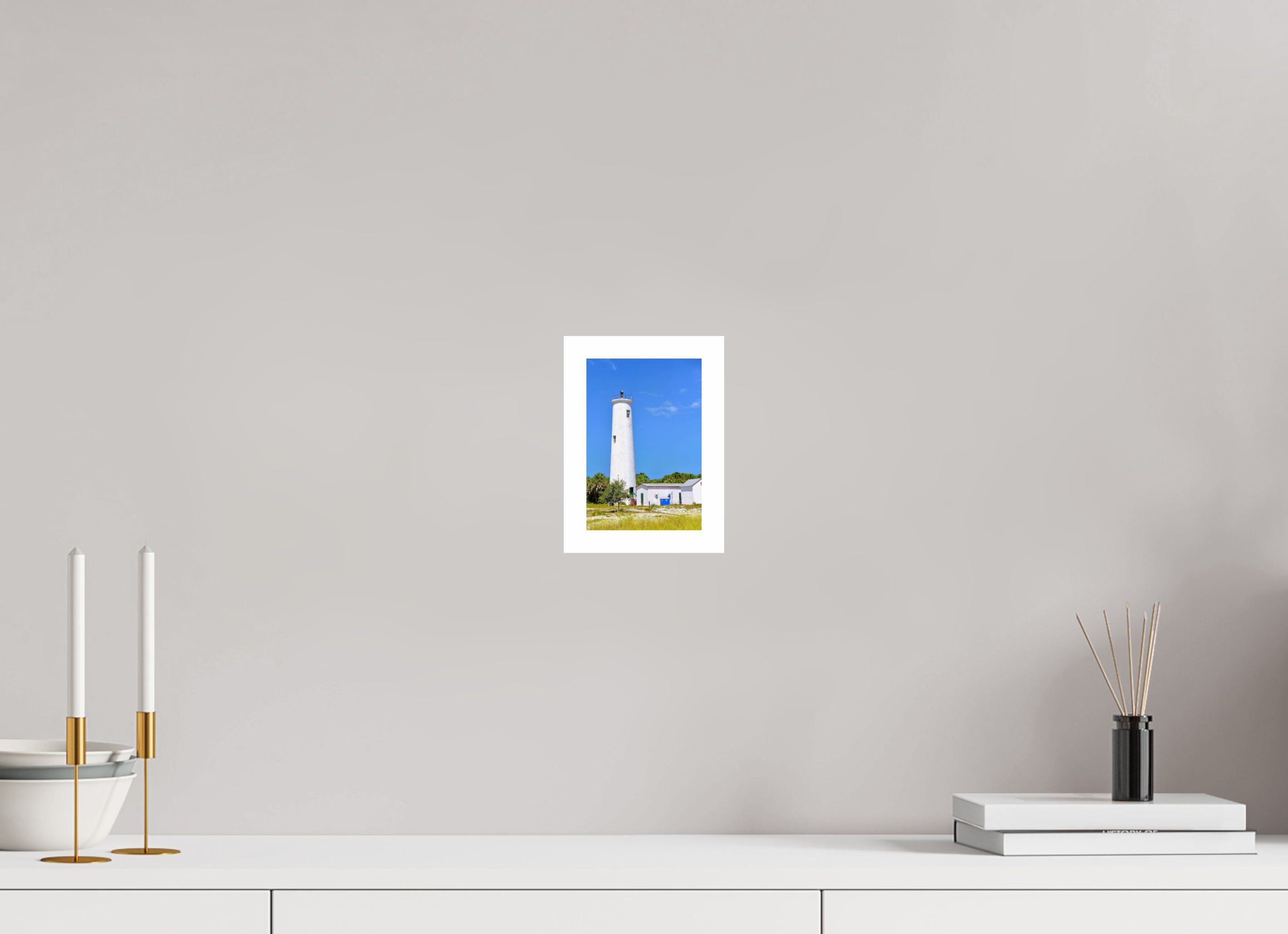 4 x 6″, Hahnemühle FineArt Pearl Print, .79" white border Egmont Key Lighthouse
