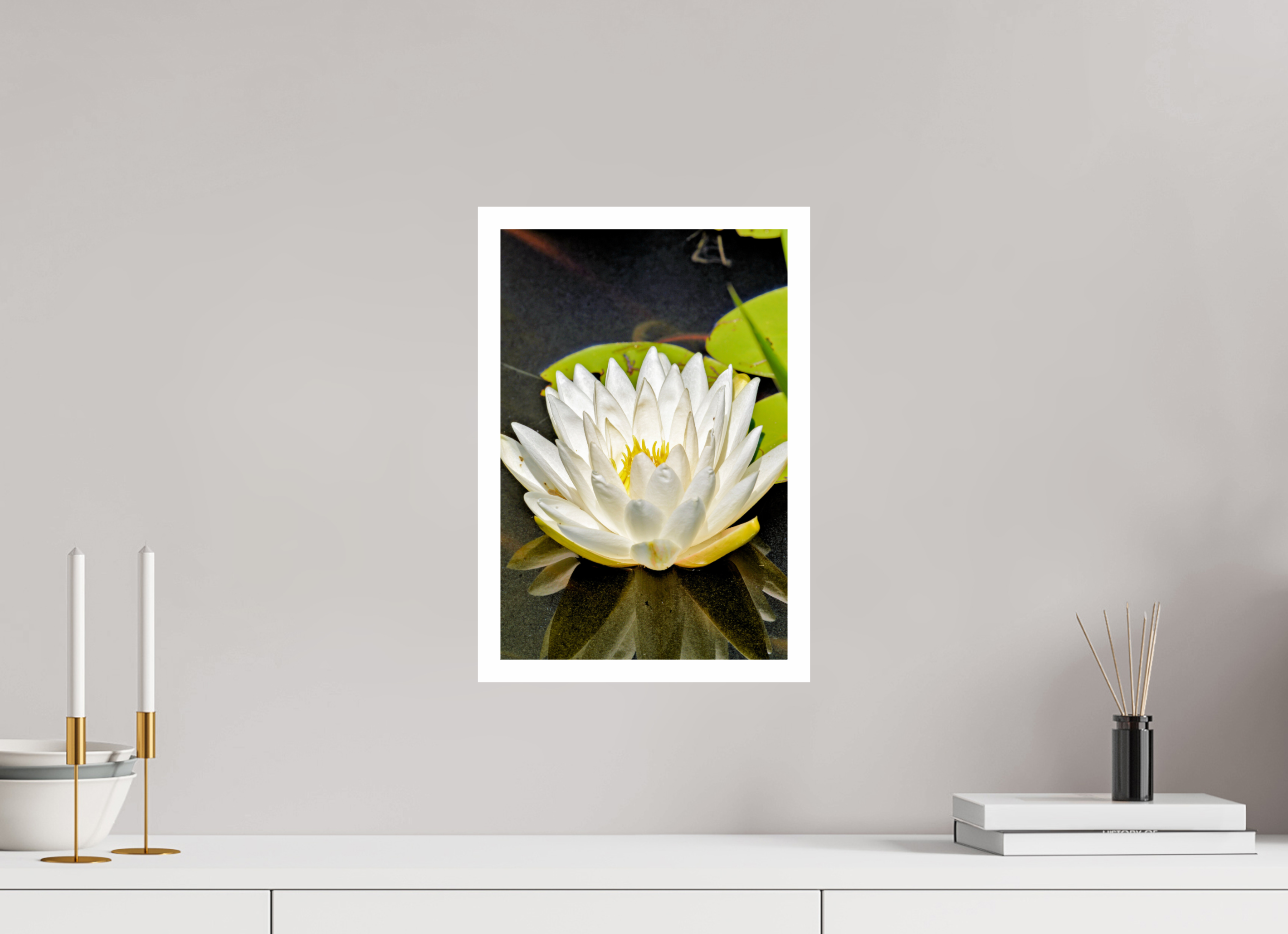 10 x 15″, Hahnemühle FineArt Pearl Print, .79" white border The White Water Lily