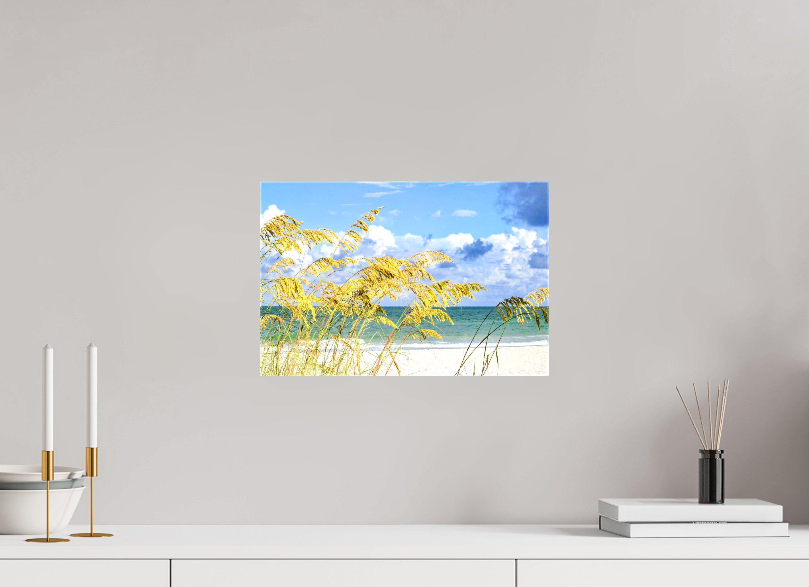 15 x 10″, Glossy Canvas on Stretcher Frame, 1,57" Wrapped Golden Sea Oats