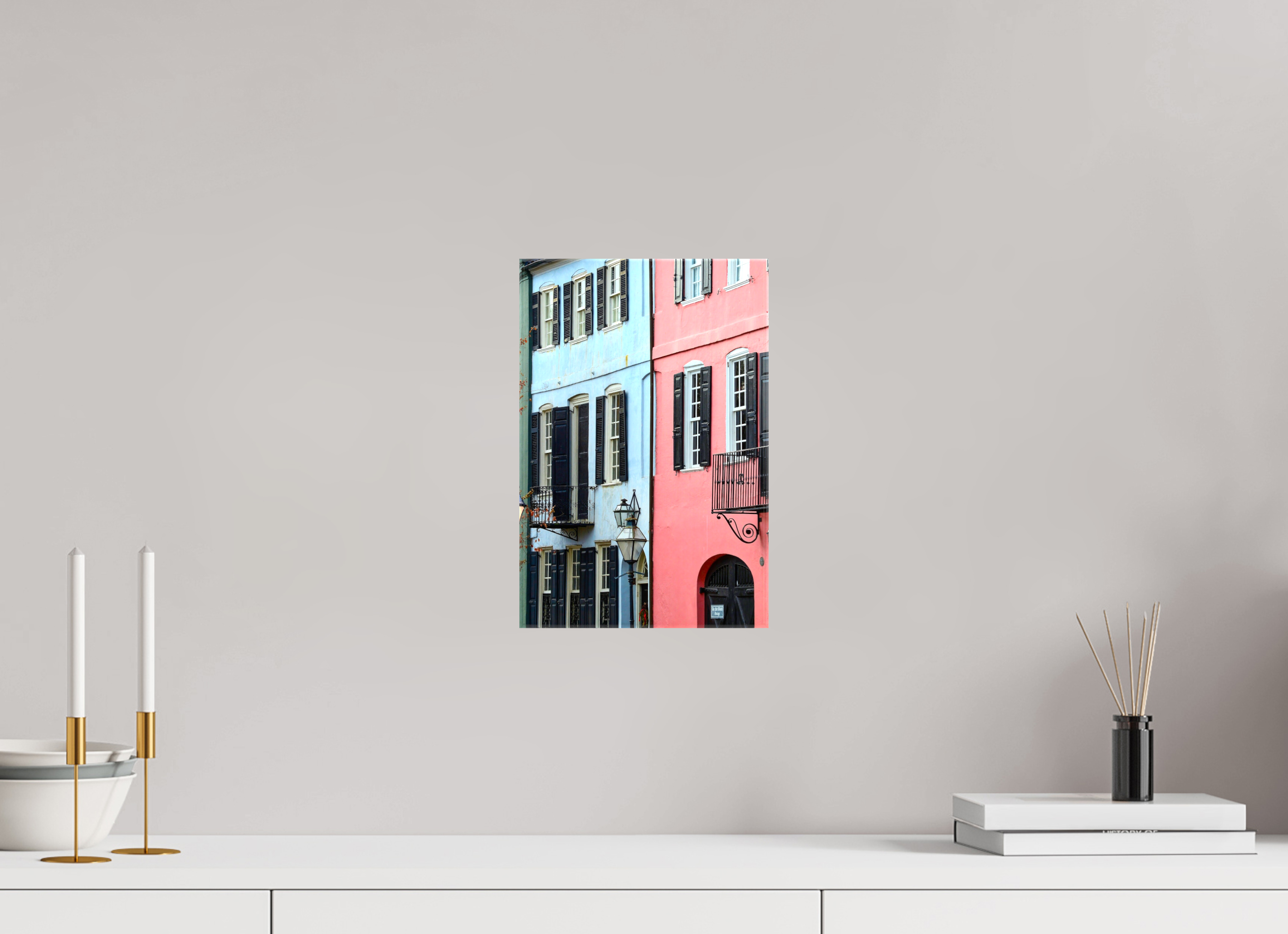 8 x 12″, Glossy Canvas on Stretcher Frame, 1,57" Wrapped Rainbow Row
