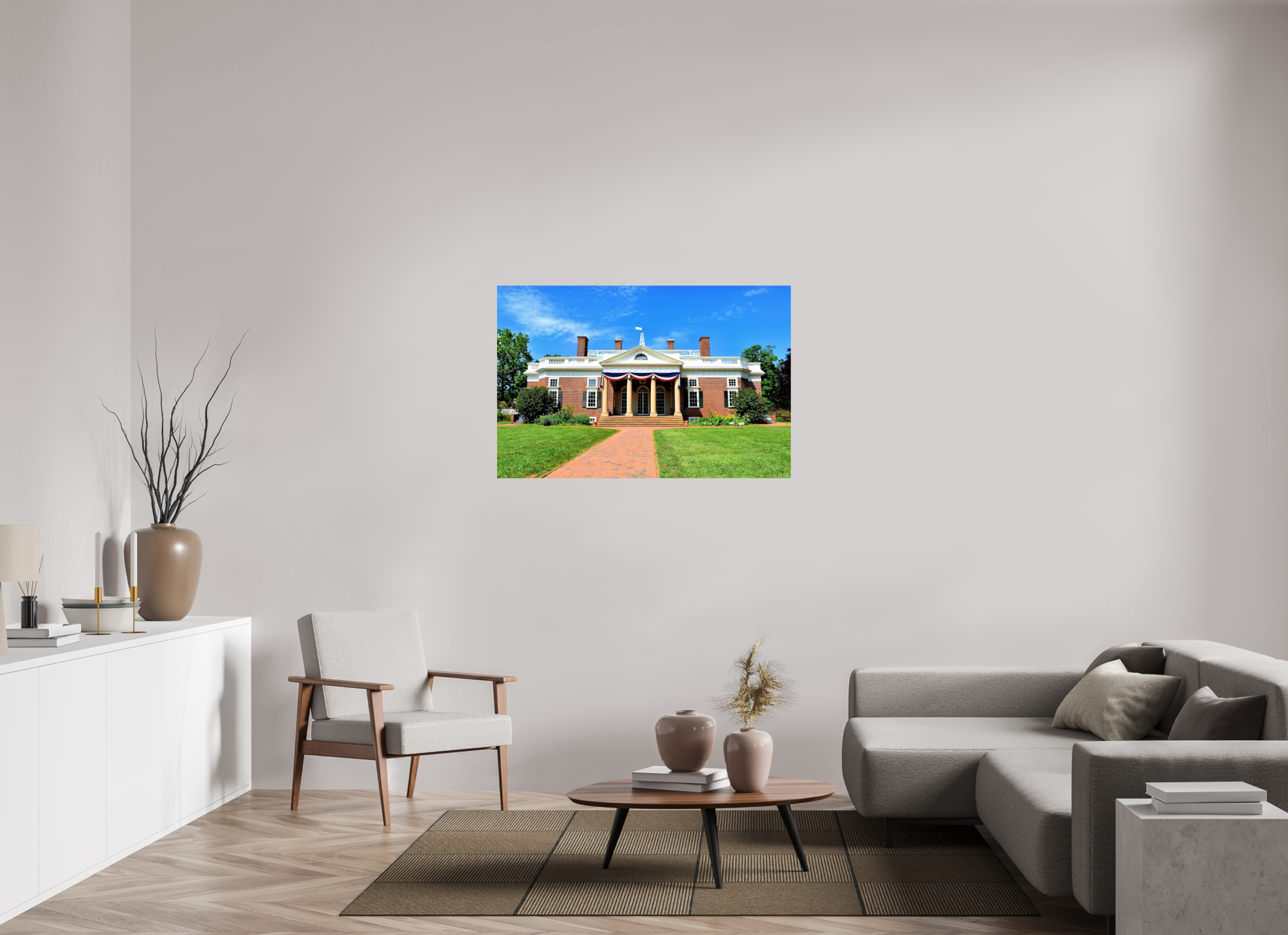 47.3 x 31″, Photo Print On Fuji Crystal DP II Jefferson’s Masterpiece: Monticello at Midday