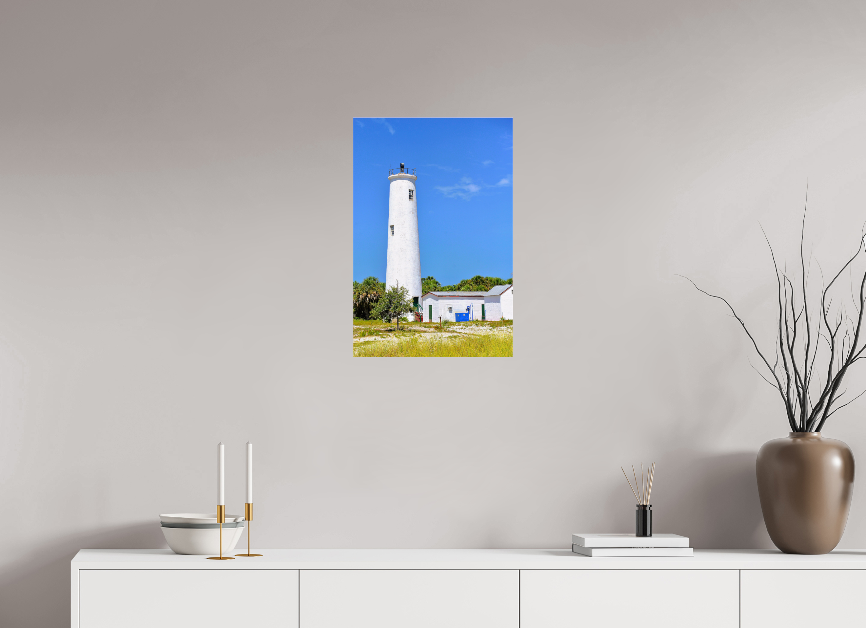 16 x 24″, Metallic Photo Print Under Acrylic Glass Egmont Key Lighthouse