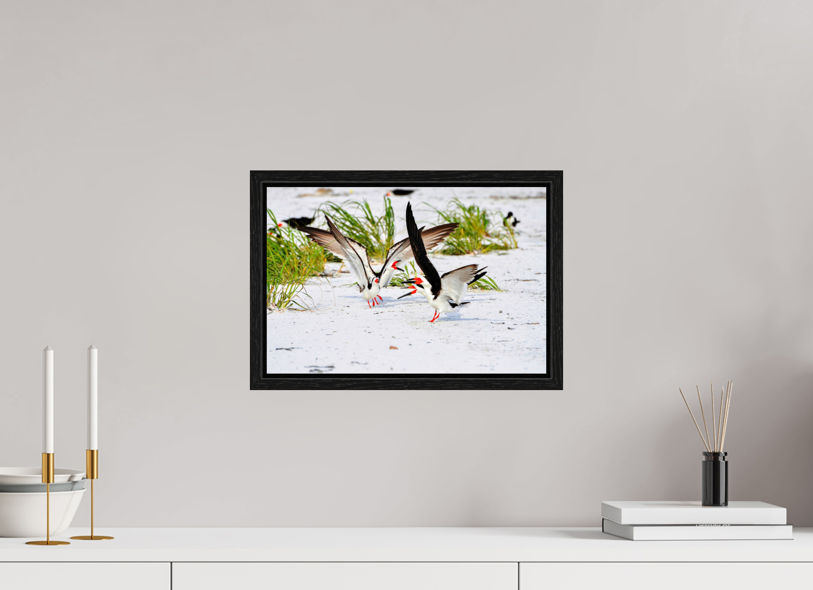15 x 10″, Floater Frame, Basel 0.6", Black Oak, Glossy Acrylic Glass The Skimmer Dance