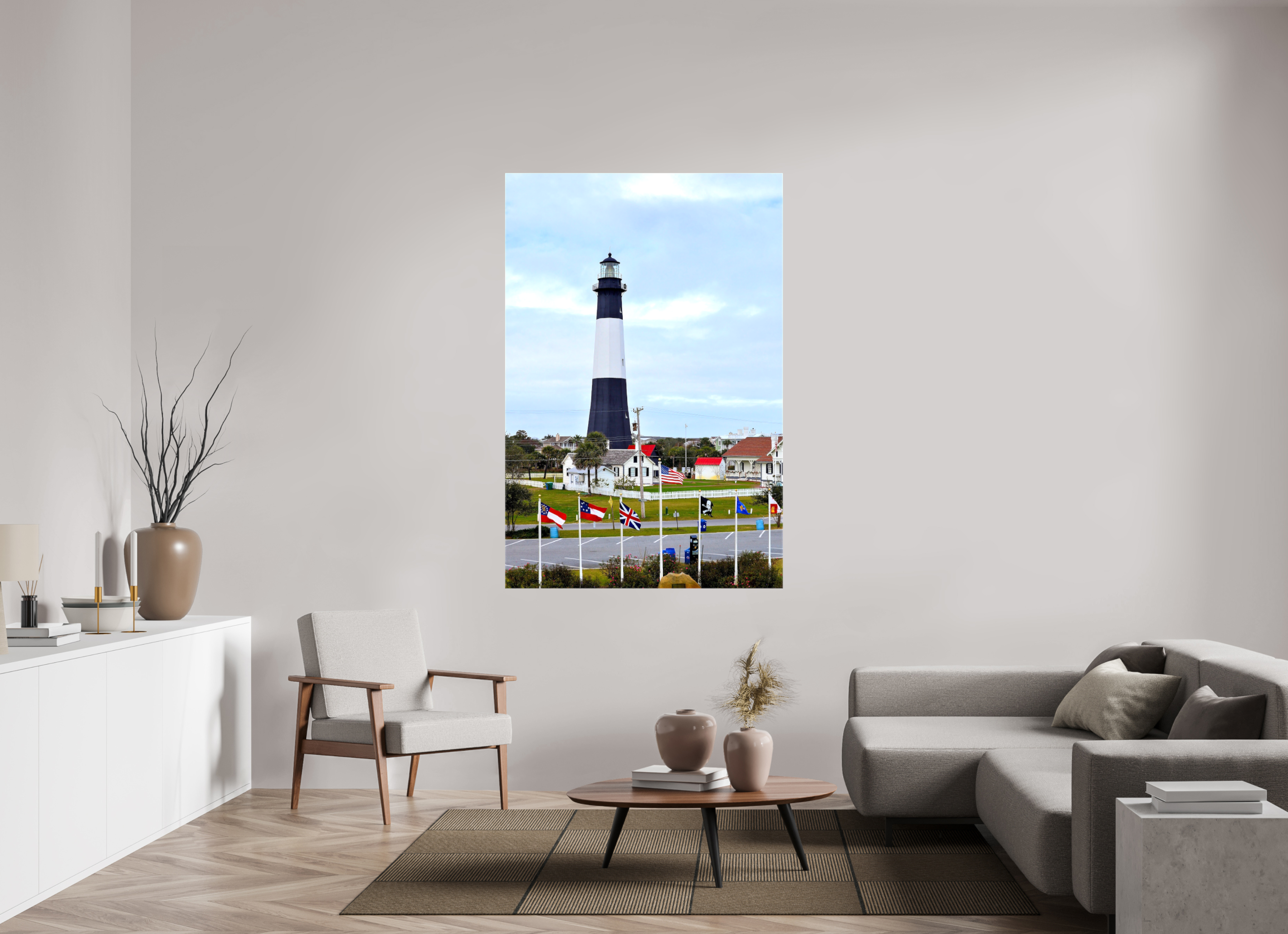 44 x 66″, Glossy Canvas on Stretcher Frame, 1,57" Wrapped Heritage at Tybee: The Lighthouse & Grounds