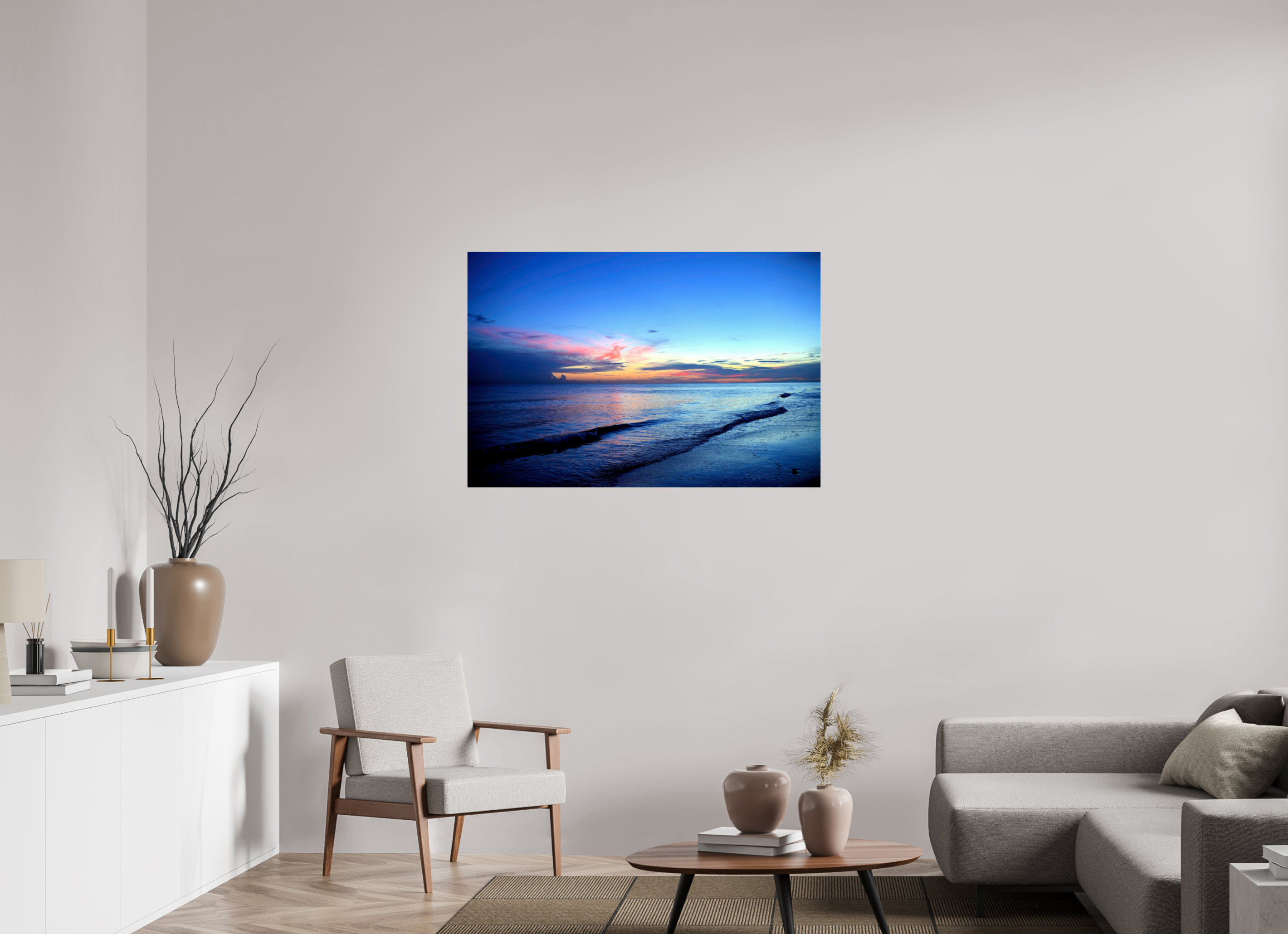 45 x 30″, Photo Print Fuji Crystal Archive Under Acrylic Glass Indigo Horizon