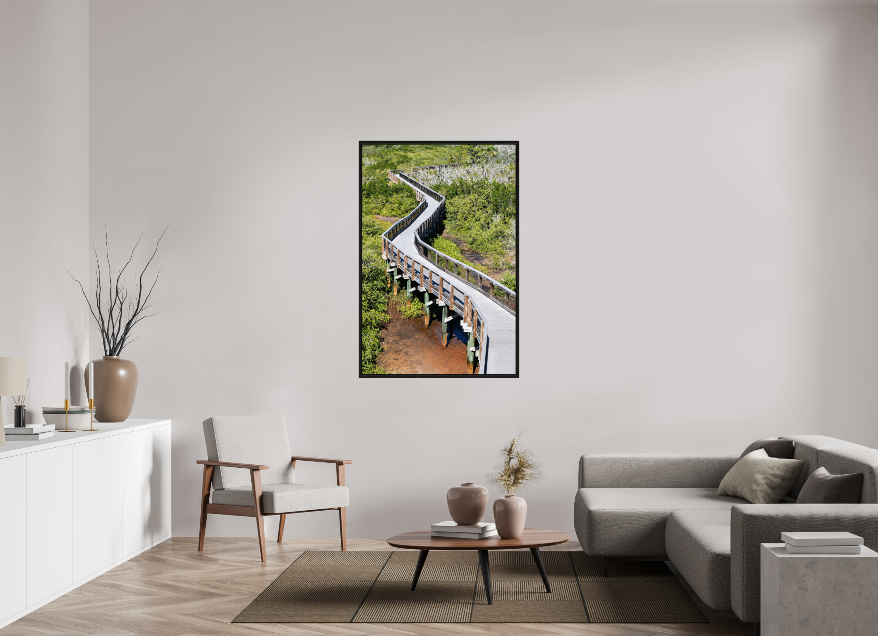 36 x 54″, Floater Frame The Winding Way