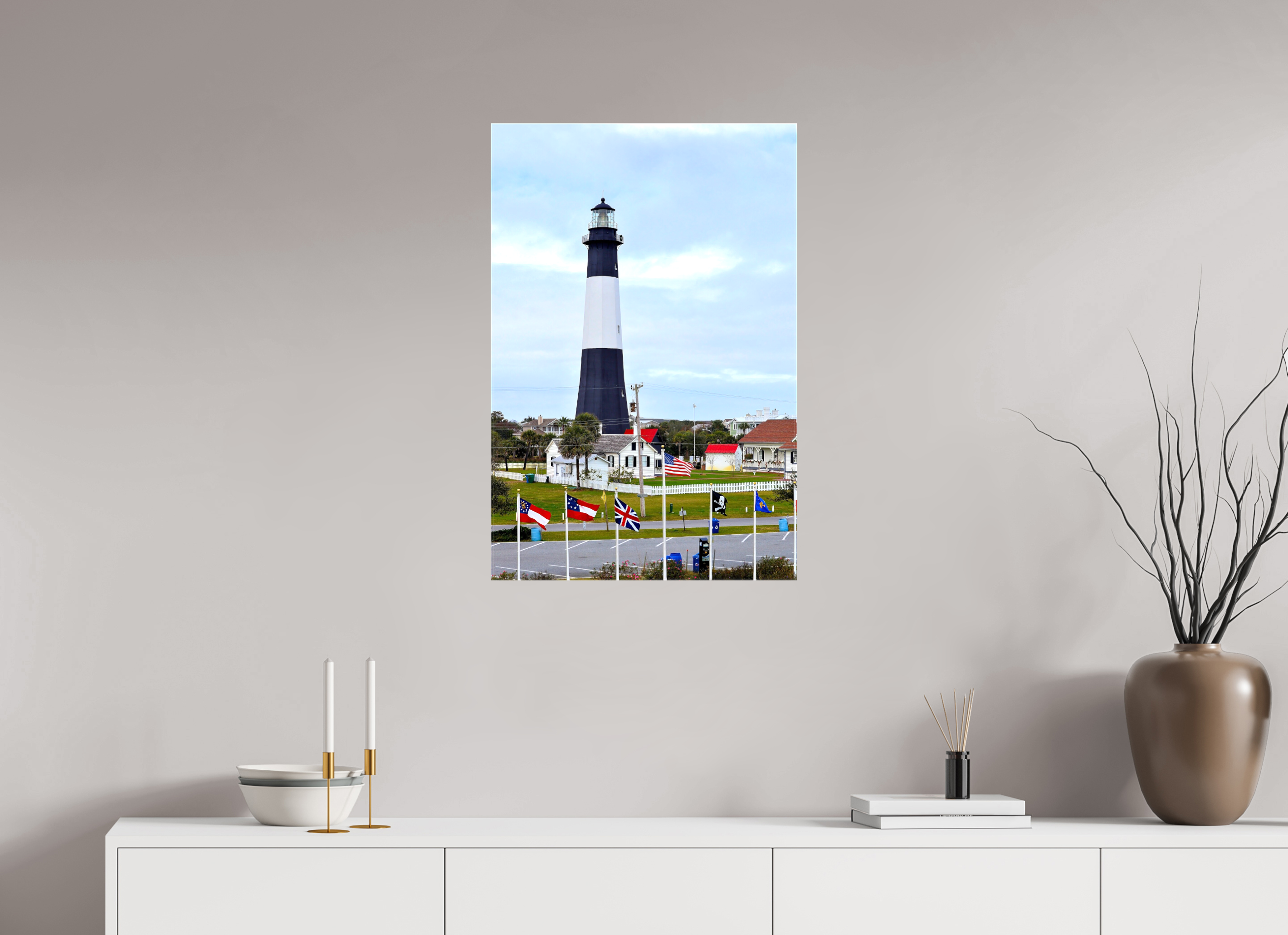 20 x 30″, Glossy Canvas on Stretcher Frame, 1,57" Wrapped Heritage at Tybee: The Lighthouse & Grounds