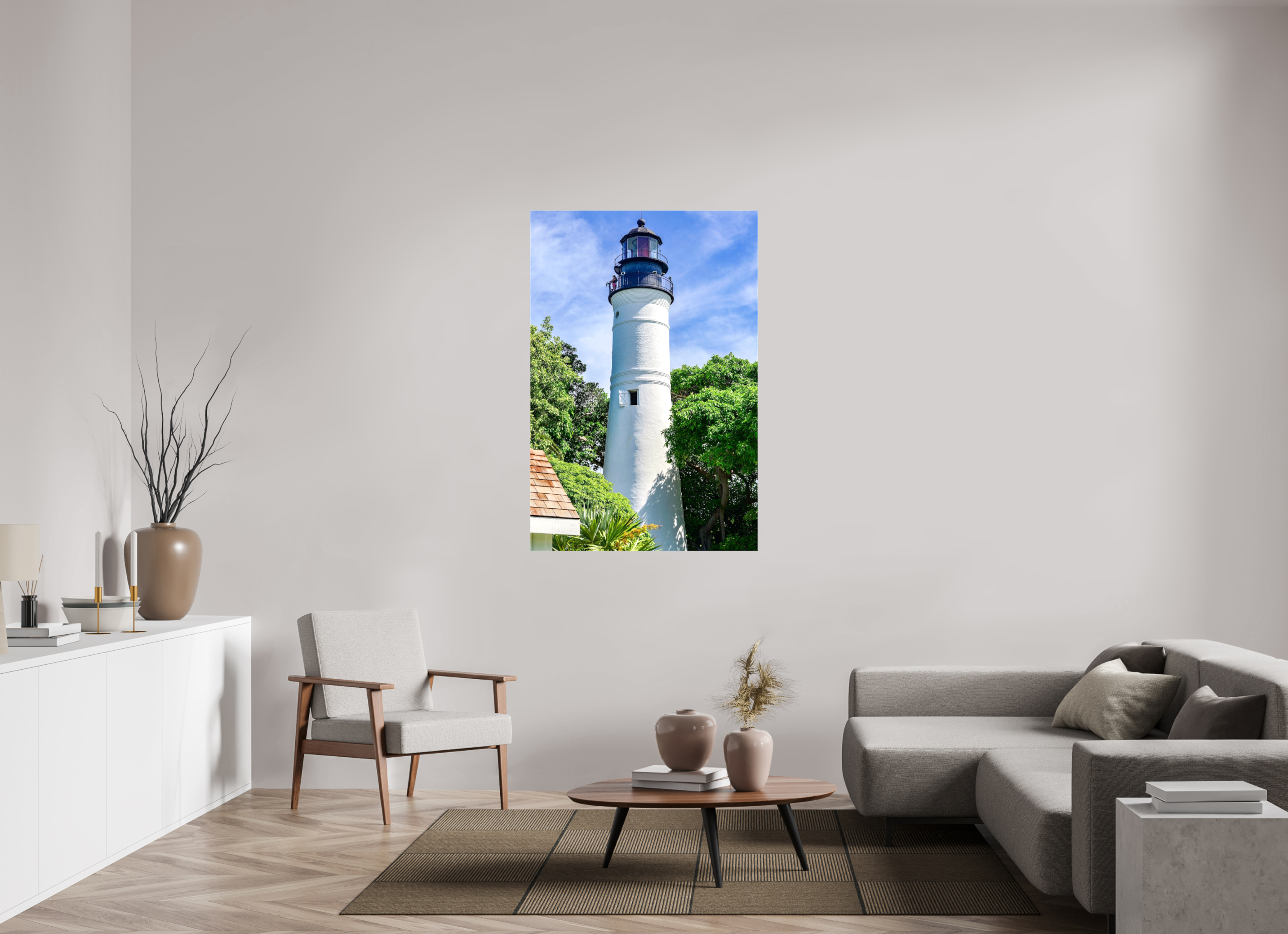 36 x 54″, Glossy Canvas on Stretcher Frame, 1,57" Wrapped The Historic Key West Lighthouse