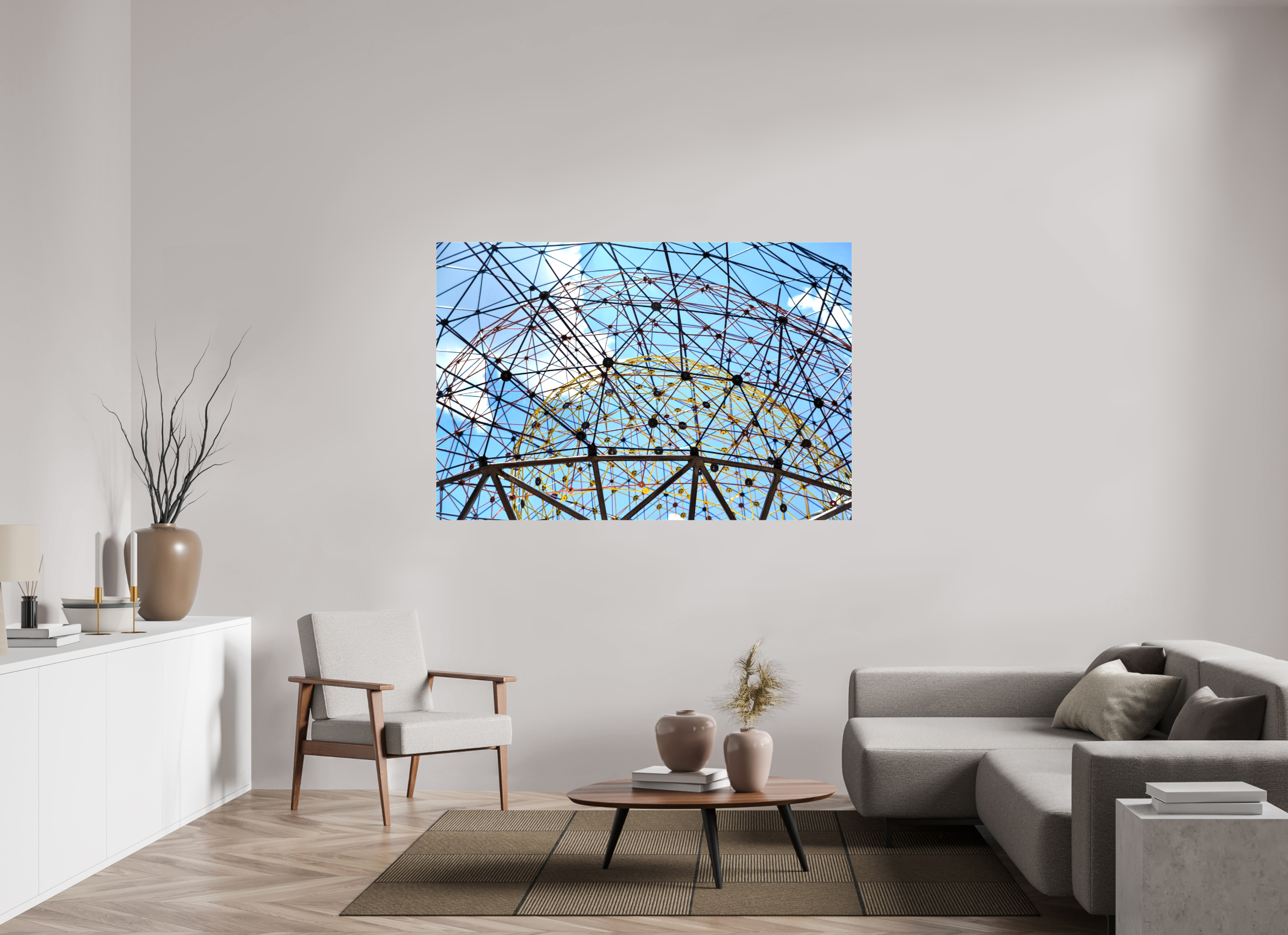 66 x 44″, Glossy Canvas on Stretcher Frame, 1,57" Wrapped Geodesic Horizon: The Tillie Fowler Memorial