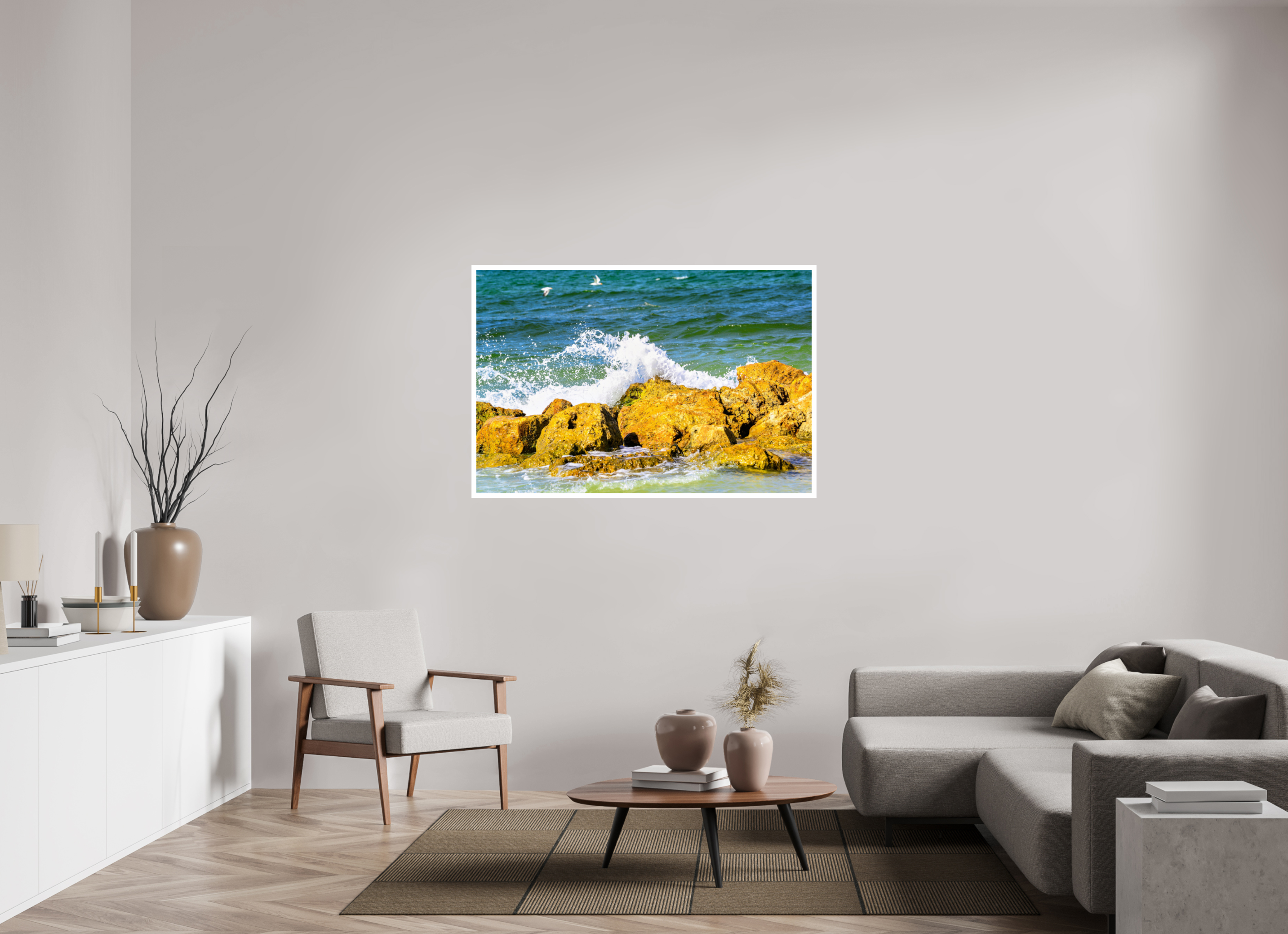 54 x 36″, Hahnemühle FineArt Pearl Print, .79" white border Waves Breaking