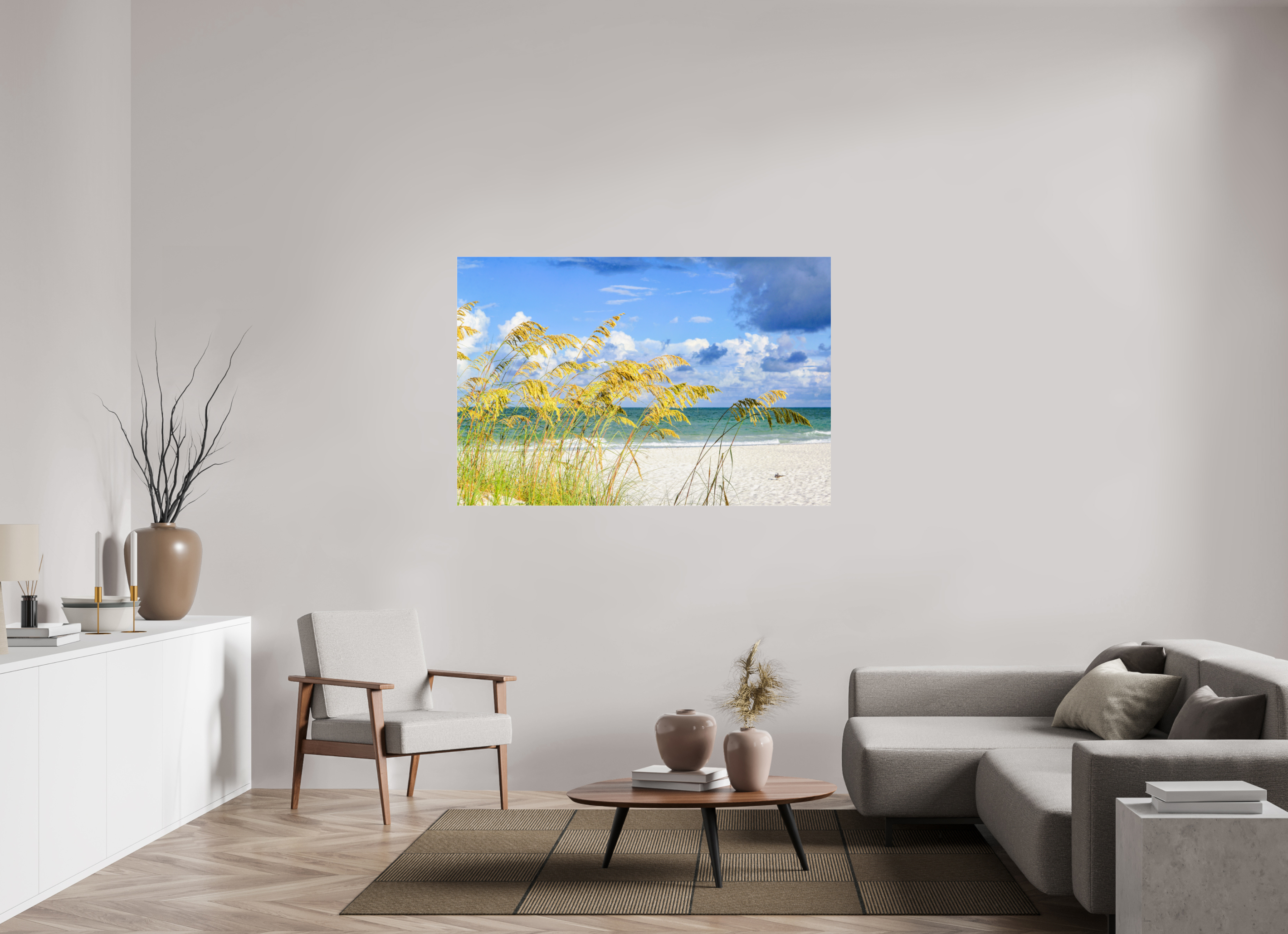 60 x 40″, Metallic Photo Print Under Acrylic Glass Golden Sea Oats