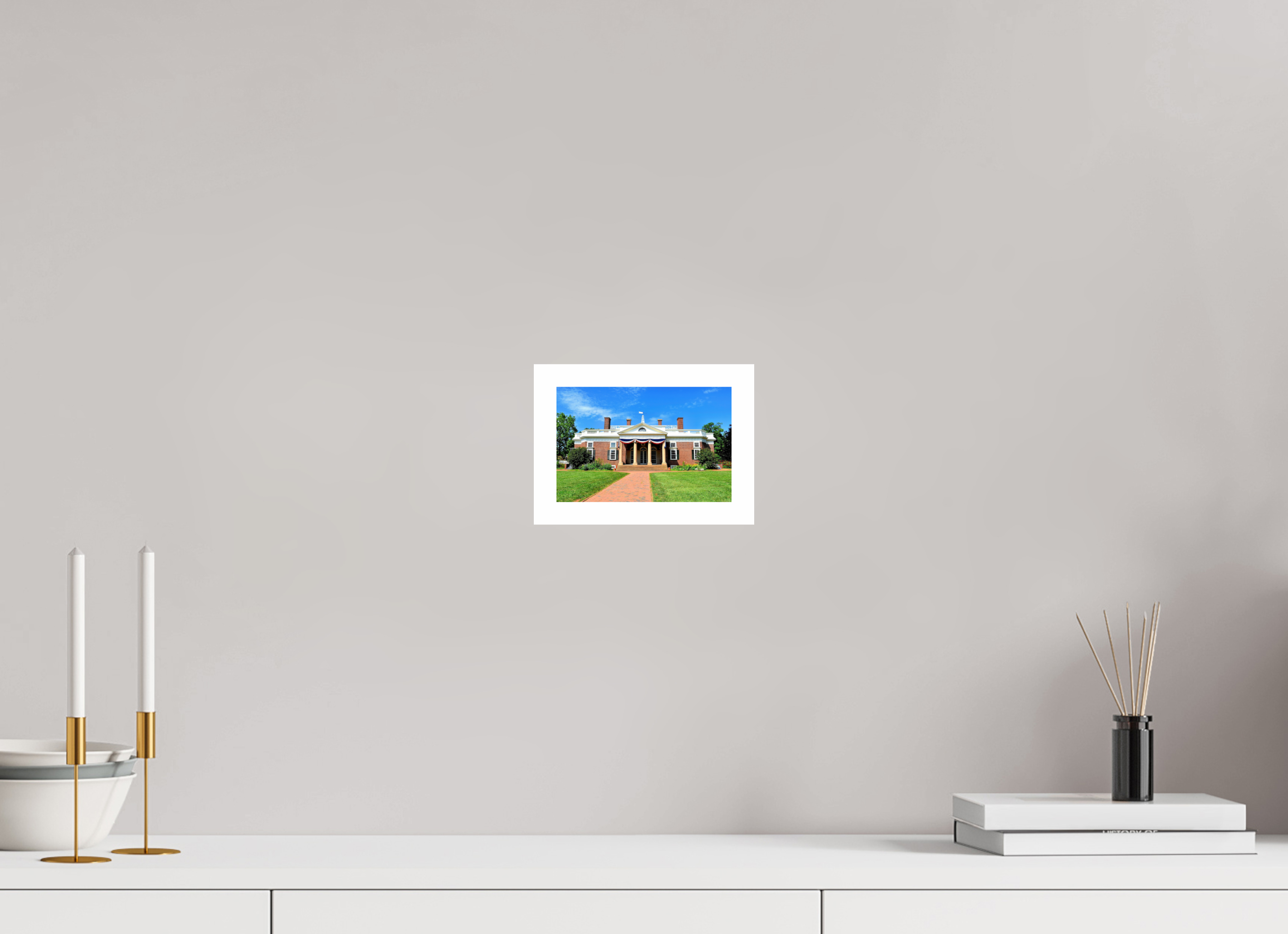 6.1 x 4″, Hahnemühle FineArt Pearl Print, .79" white border Jefferson’s Masterpiece: Monticello at Midday