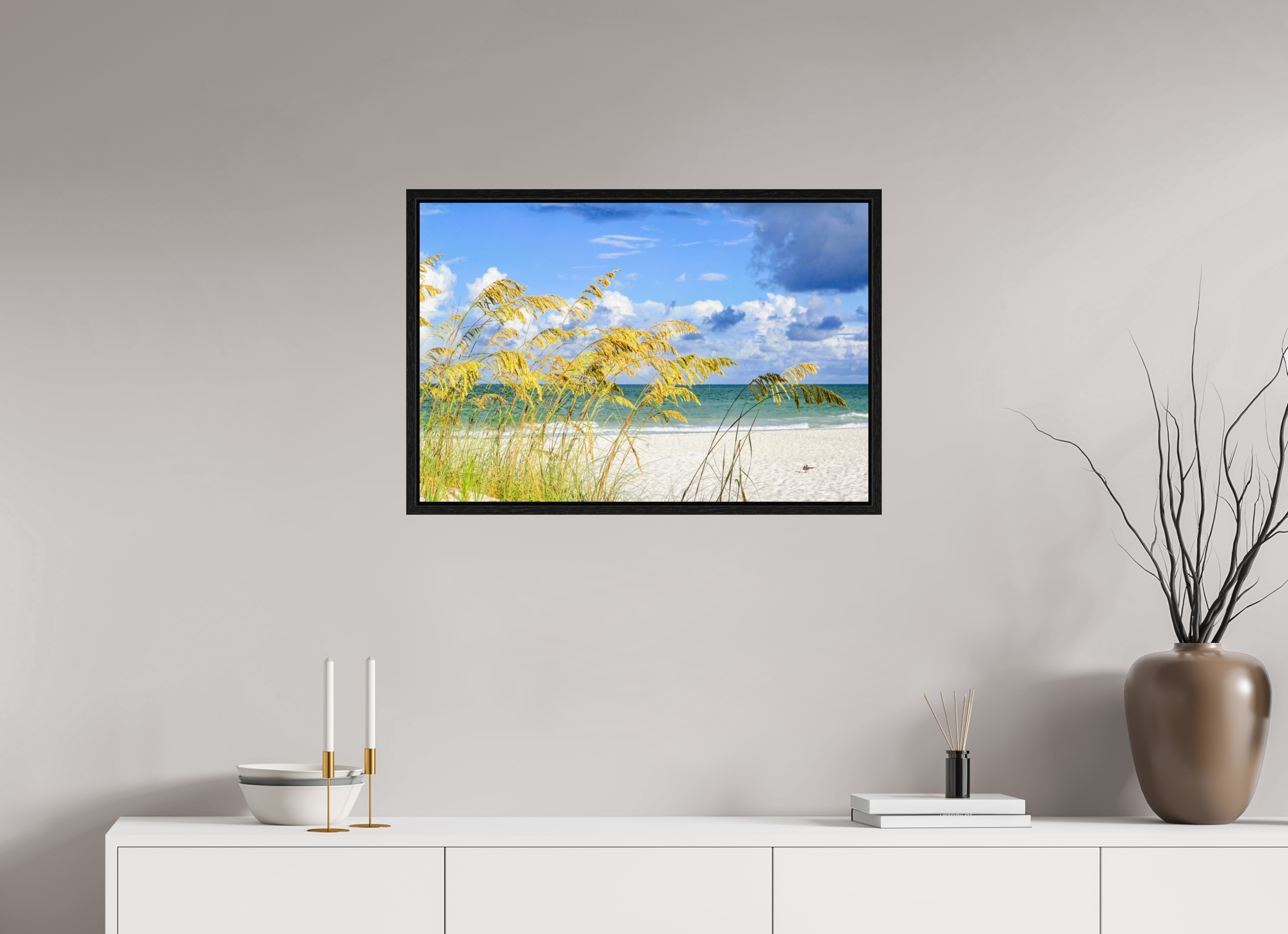 30 x 20″, Floater Frame Golden Sea Oats