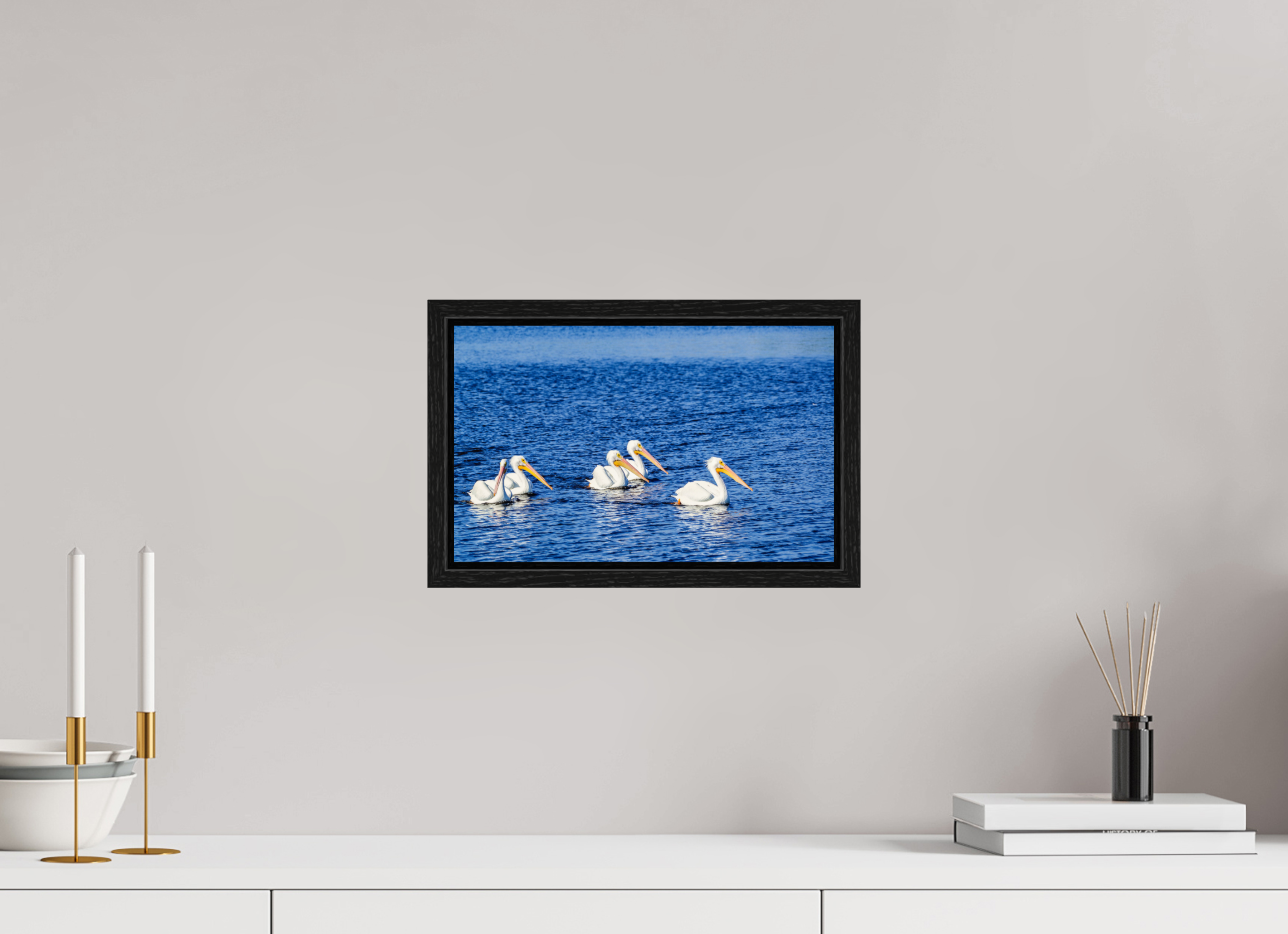 12.9 x 8″, Floater Frame Gliding in Unison