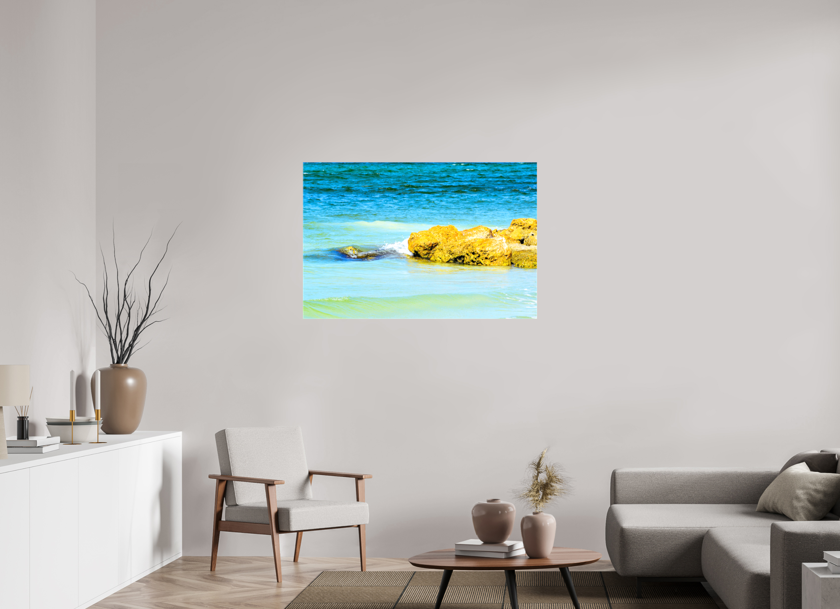 45 x 30″, Glossy Canvas on Stretcher Frame, 1,57" Wrapped Calm Waters