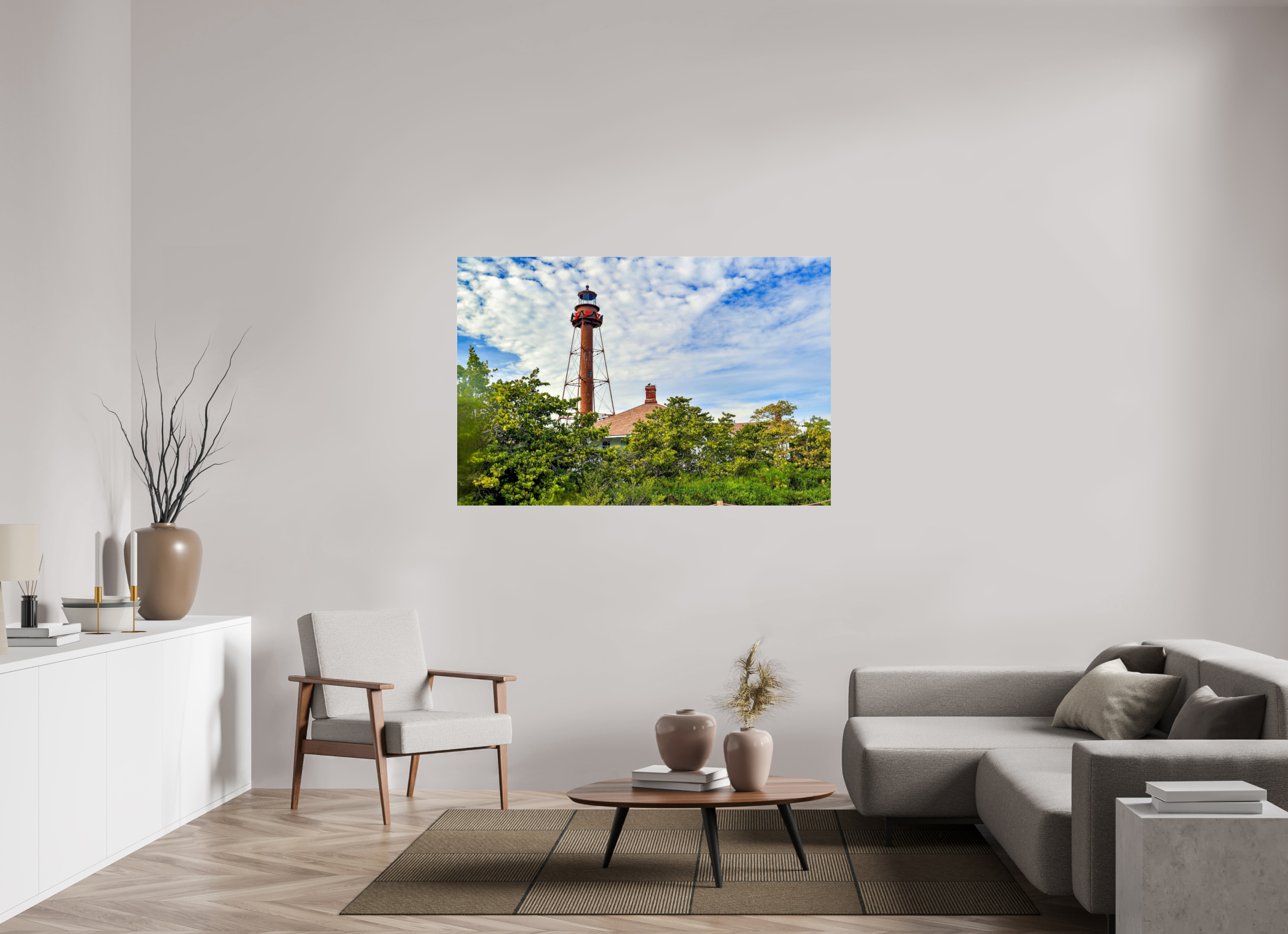 60 x 40″, Photo Print Under Acrylic Glass Sanibel Island Lighthouse – Holiday Edition