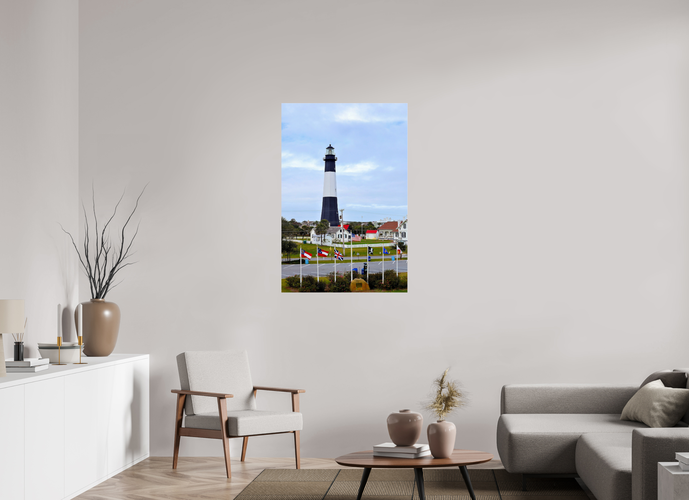 30 x 45″, Metallic Photo Print Under Acrylic Glass Heritage at Tybee: The Lighthouse & Grounds