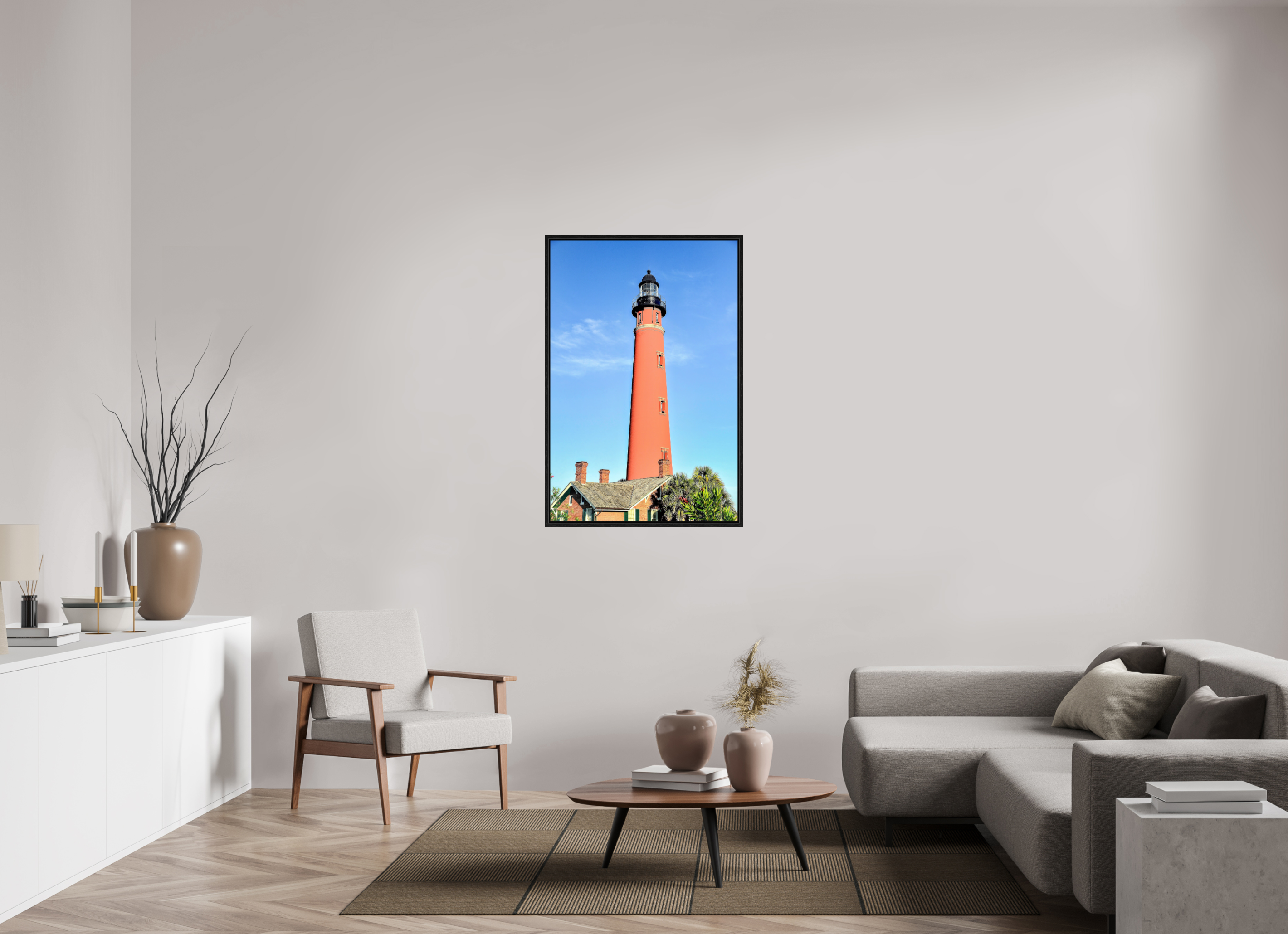 30 x 45″, Floater Frame Historic Red Brick Ponce de Leon Lighthouse