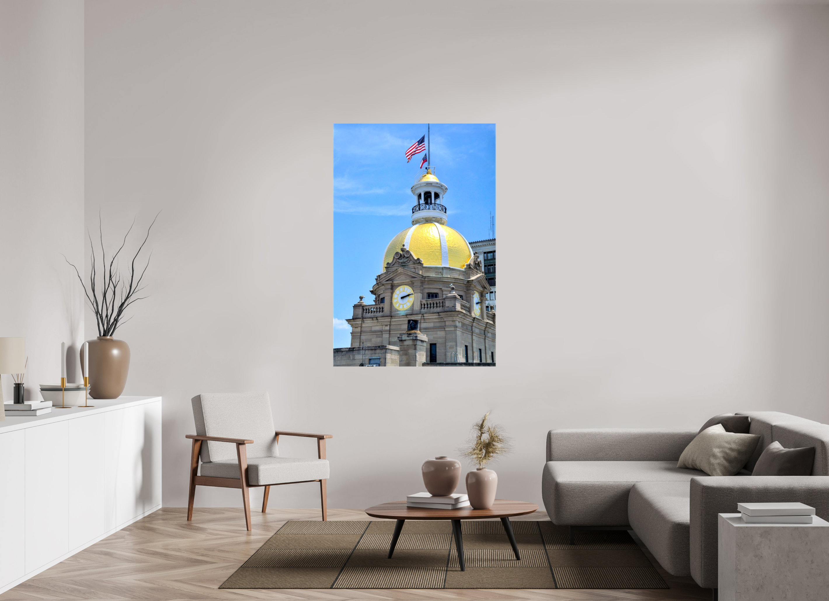 40 x 60″, Glossy Canvas on Stretcher Frame, 1,57" Wrapped The Gilded Heart of Savannah