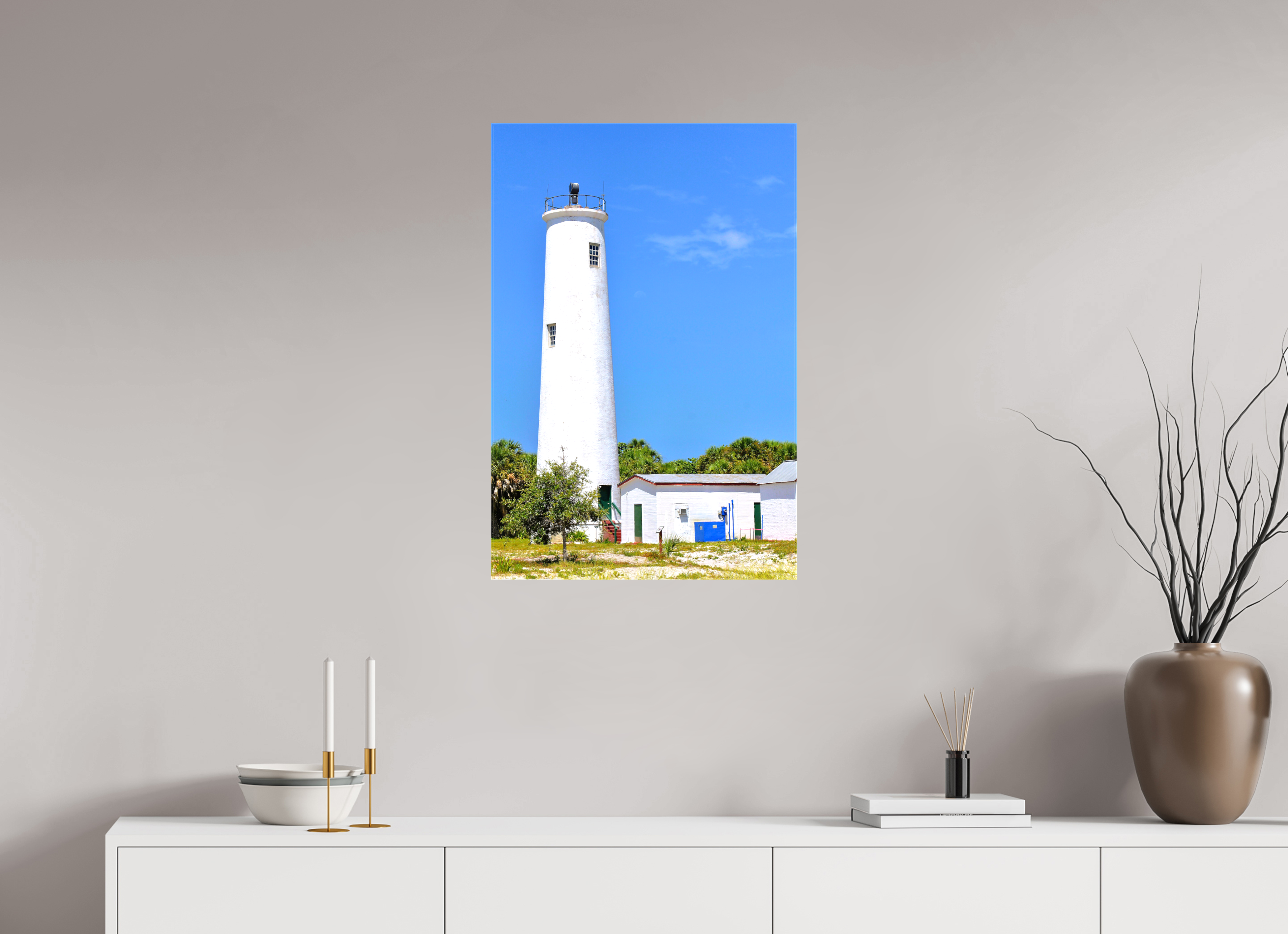 20 x 30″, Glossy Canvas on Stretcher Frame, 1,57" Wrapped Egmont Key Lighthouse