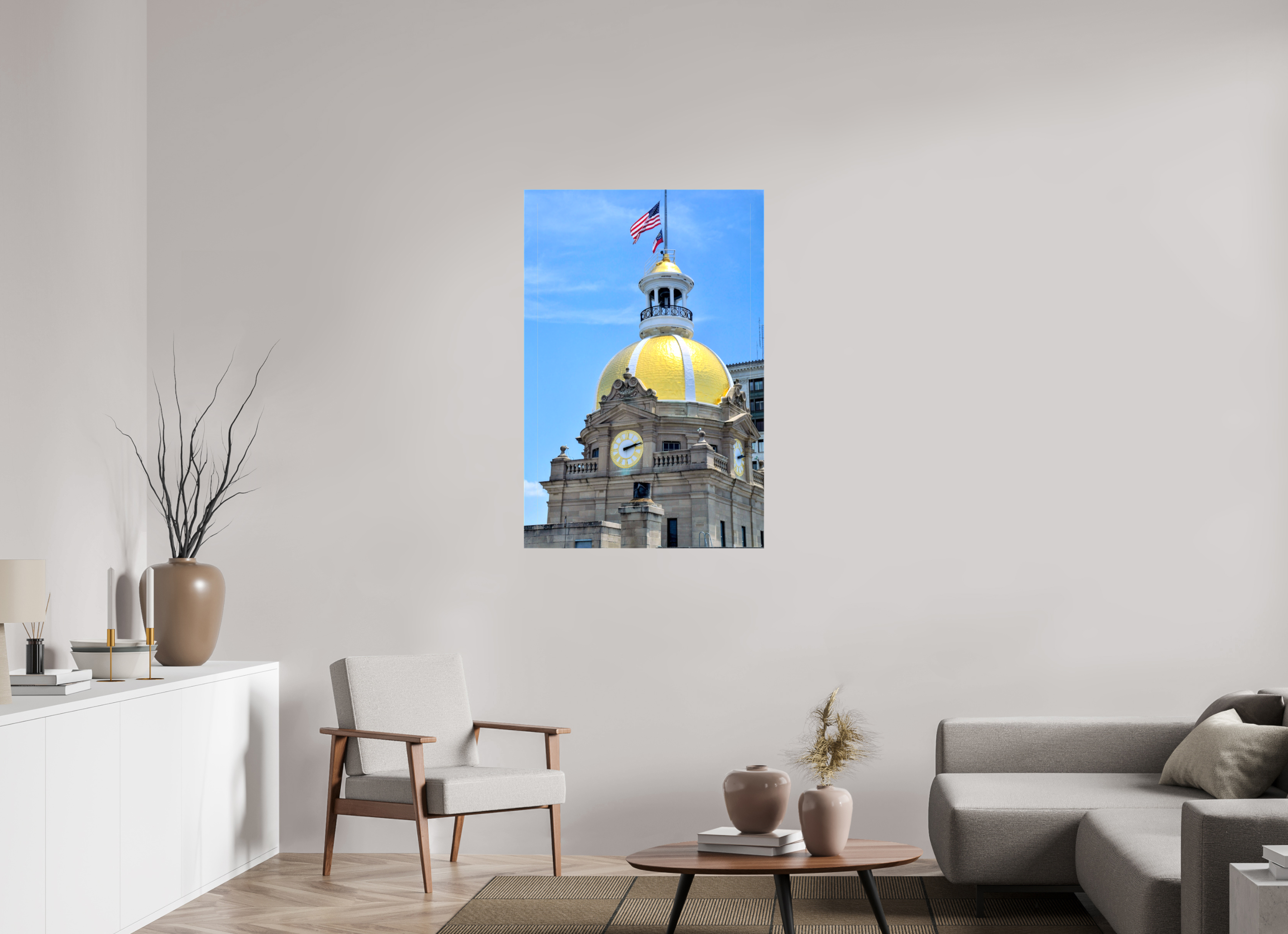 30 x 45″, Glossy Canvas on Stretcher Frame, 1,57" Wrapped The Gilded Heart of Savannah