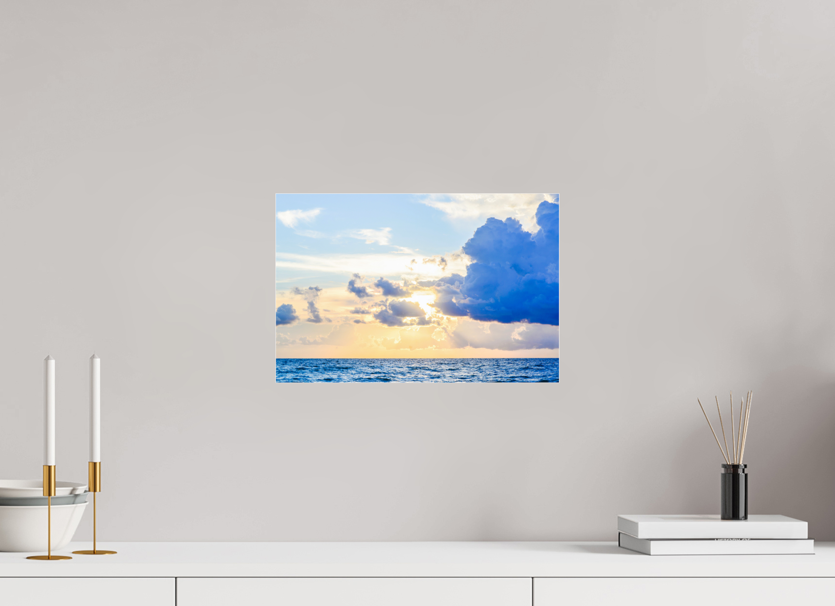 15 x 10″, Metallic Photo Print Under Acrylic Glass Breaking Through The Clouds