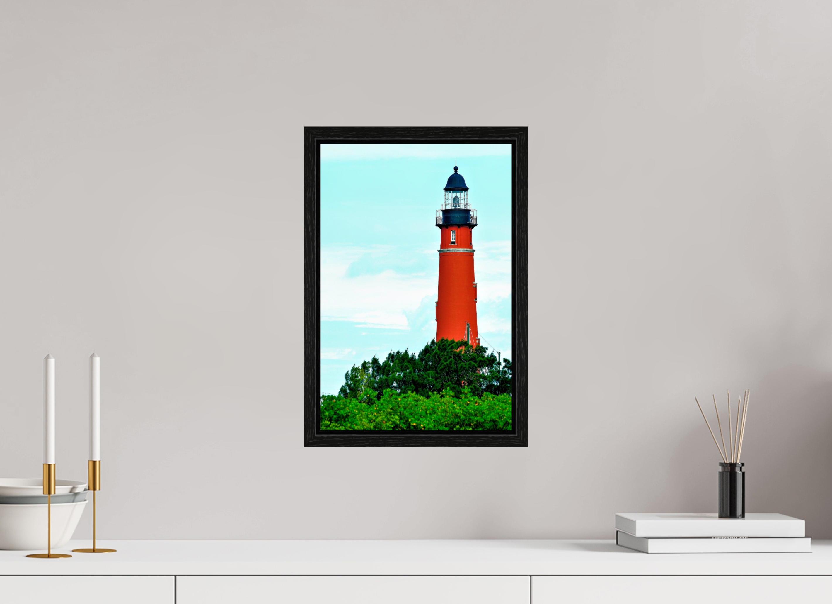 10 x 15″, Floater Frame Ponce de Leon Inlet Lighthouse