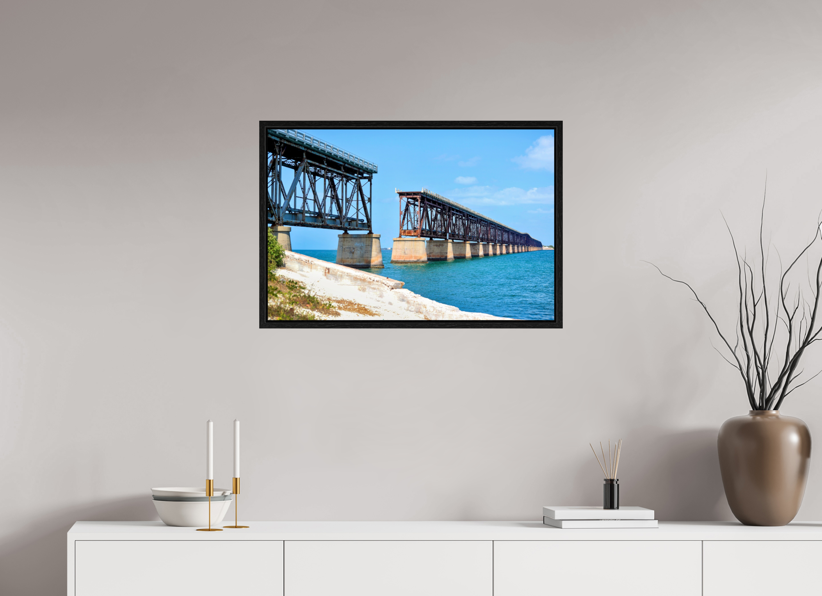 30 x 20″, Floater Frame Old Bahia Honda Bridge