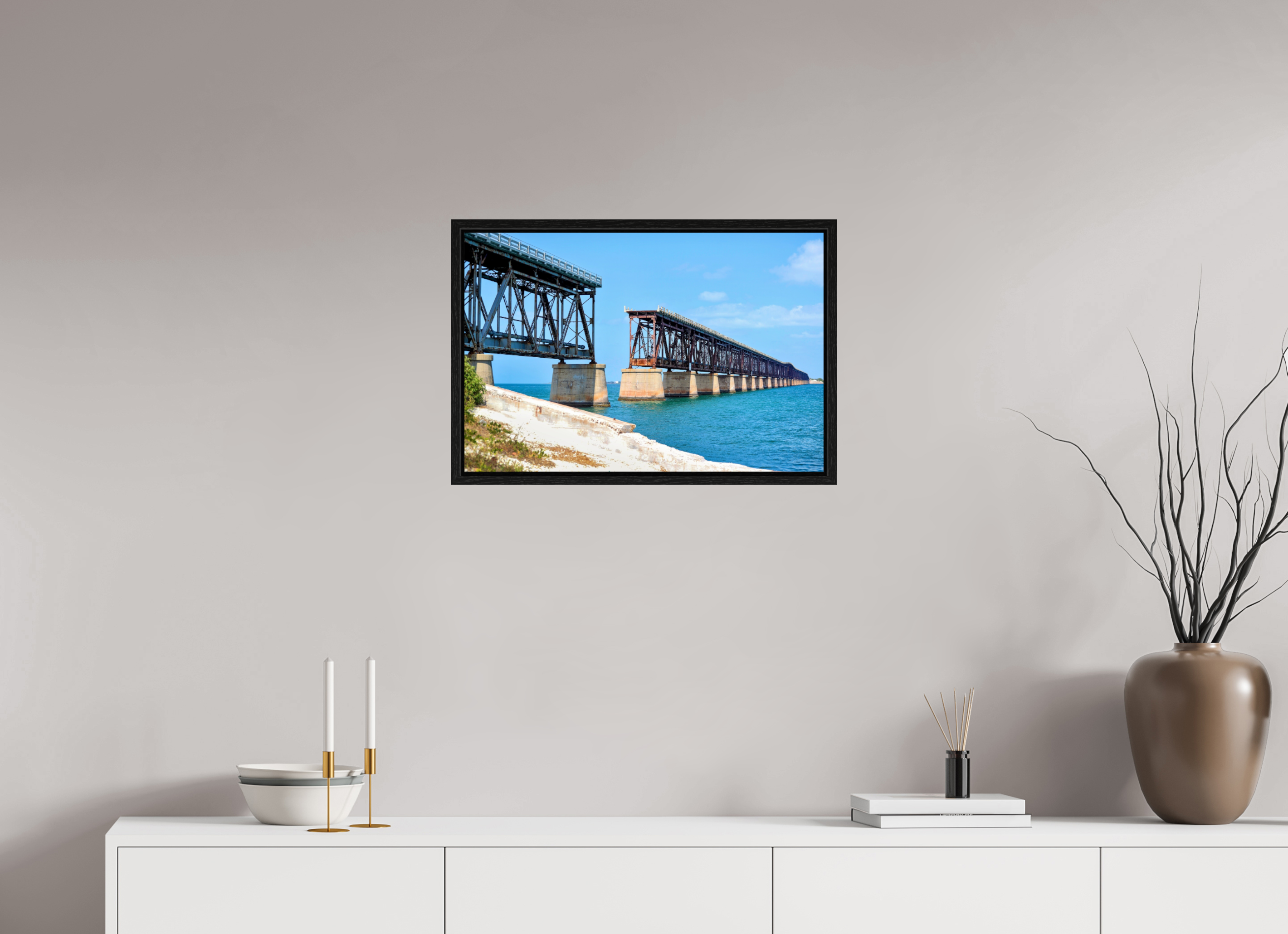 24 x 16″, Floater Frame Old Bahia Honda Bridge