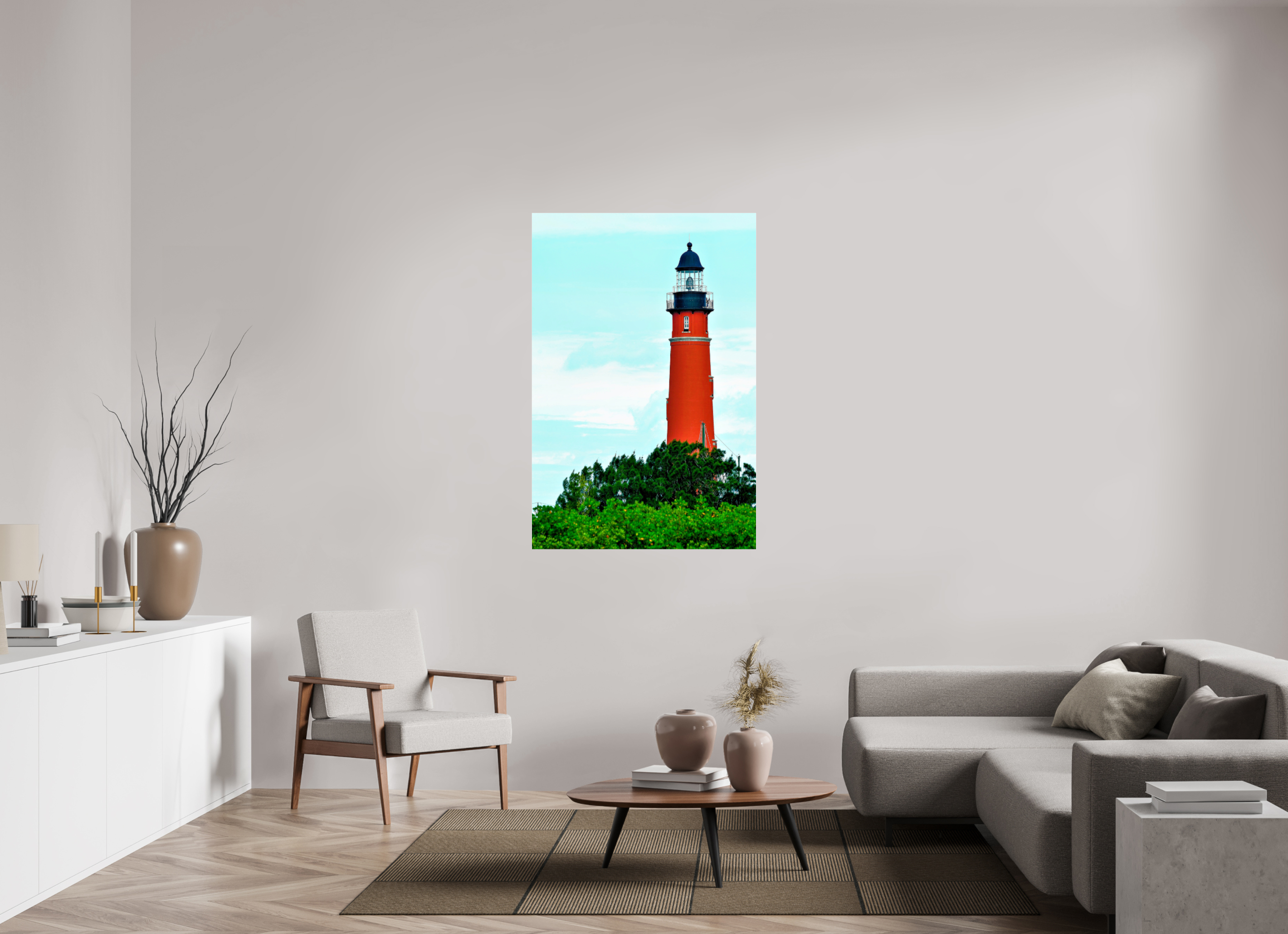 36 x 54″, Metallic Photo Print Under Acrylic Glass Ponce de Leon Inlet Lighthouse