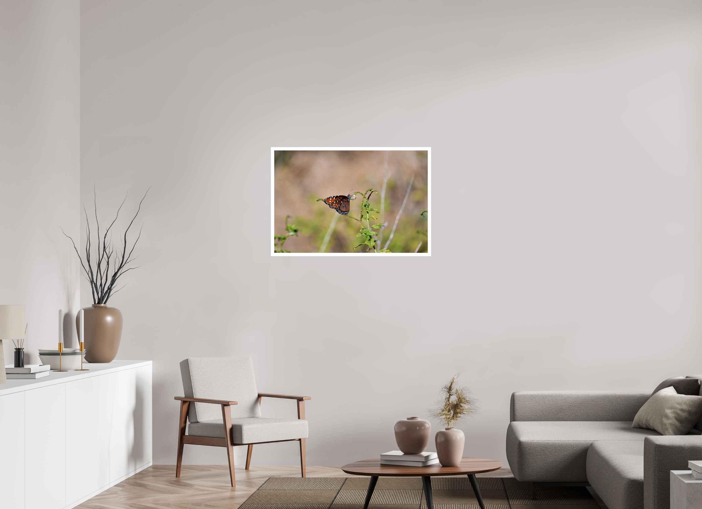 36 x 24″, Hahnemühle FineArt Pearl Print without Frame, .79" white border Queen Butterfly