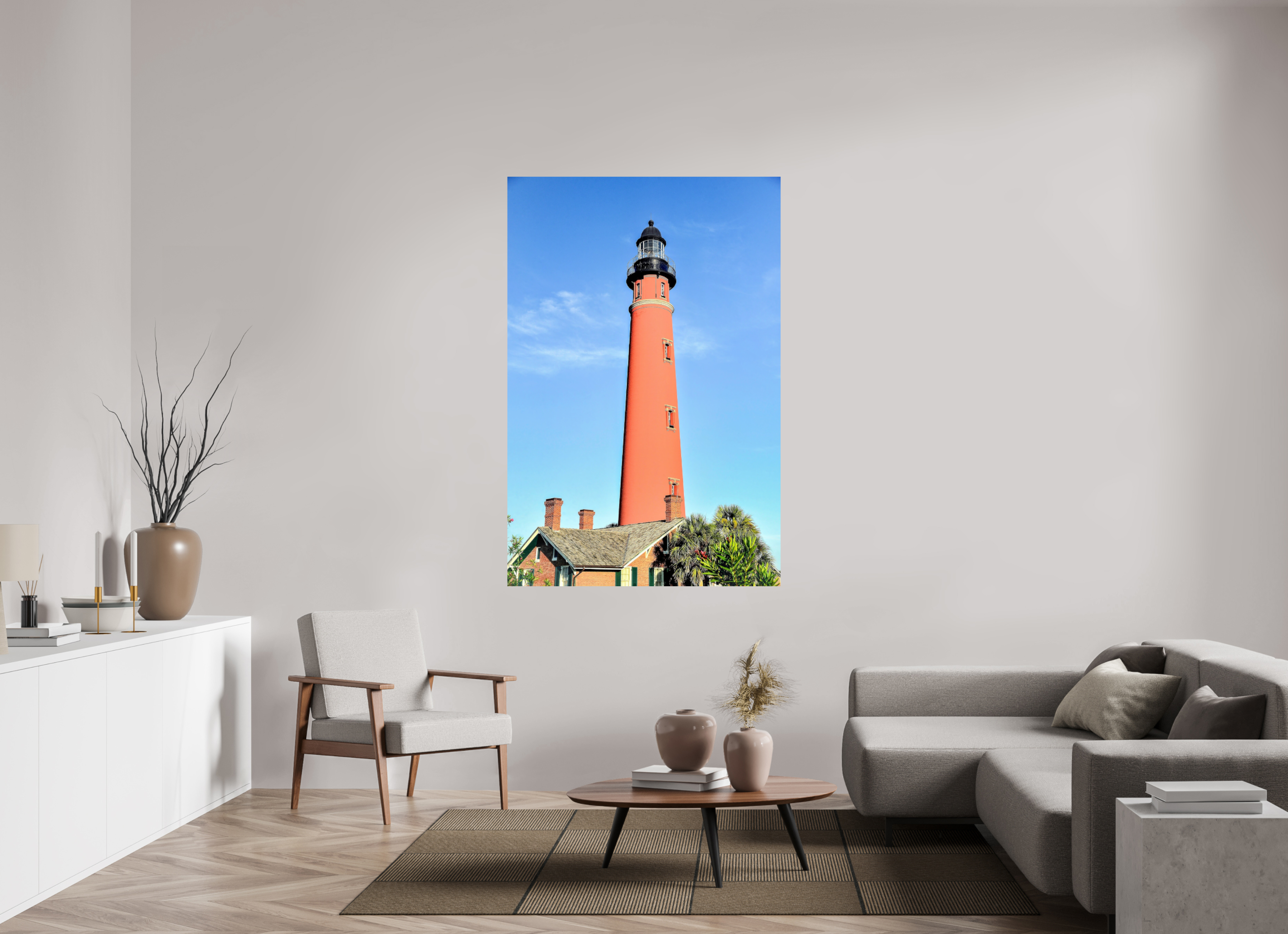 44 x 66″, Photo Print On Fuji Crystal DP II Historic Red Brick Ponce de Leon Lighthouse