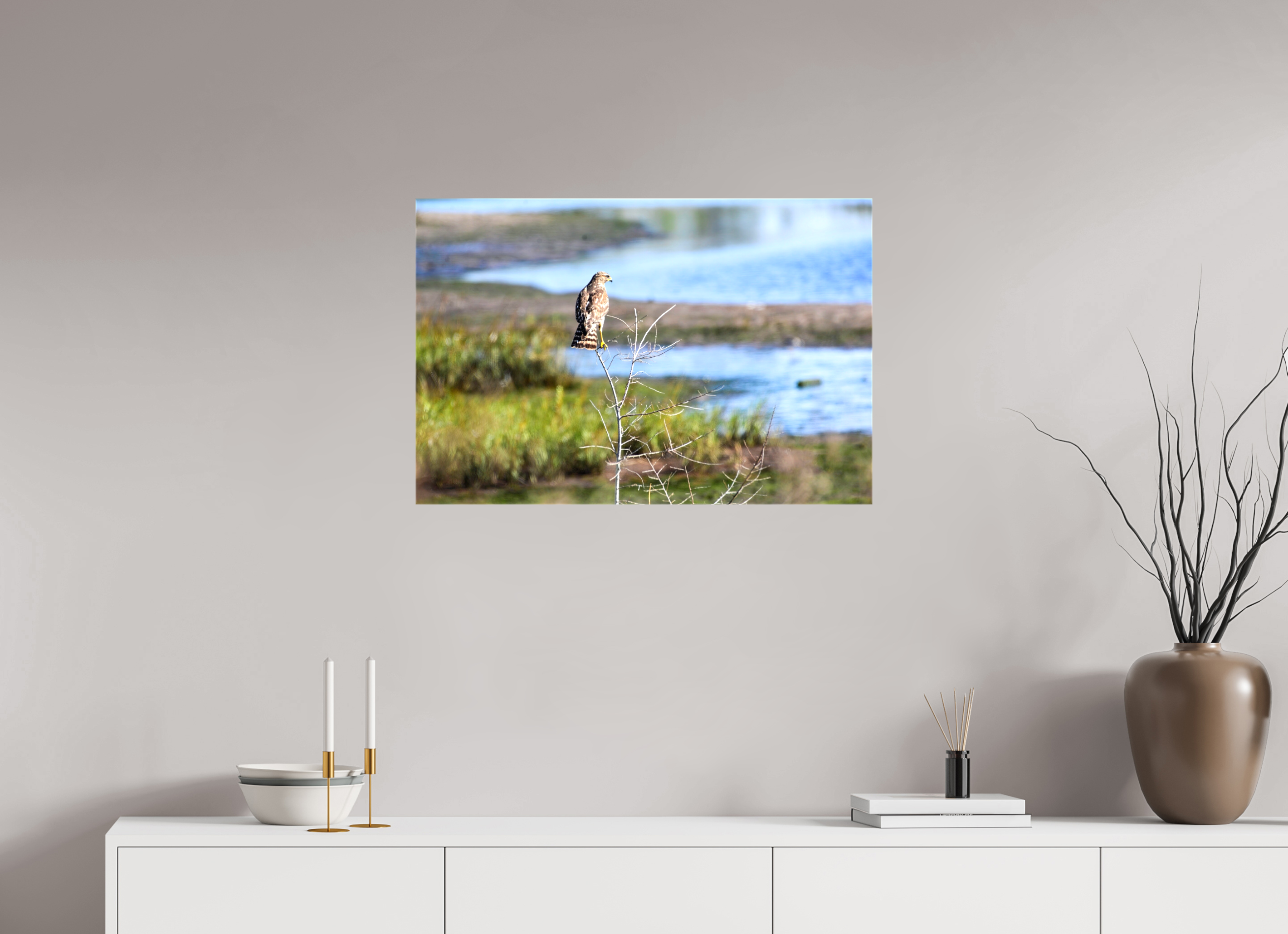 30 x 20″, Glossy Canvas on Stretcher Frame, 1,57" Wrapped Guardian of the Marsh