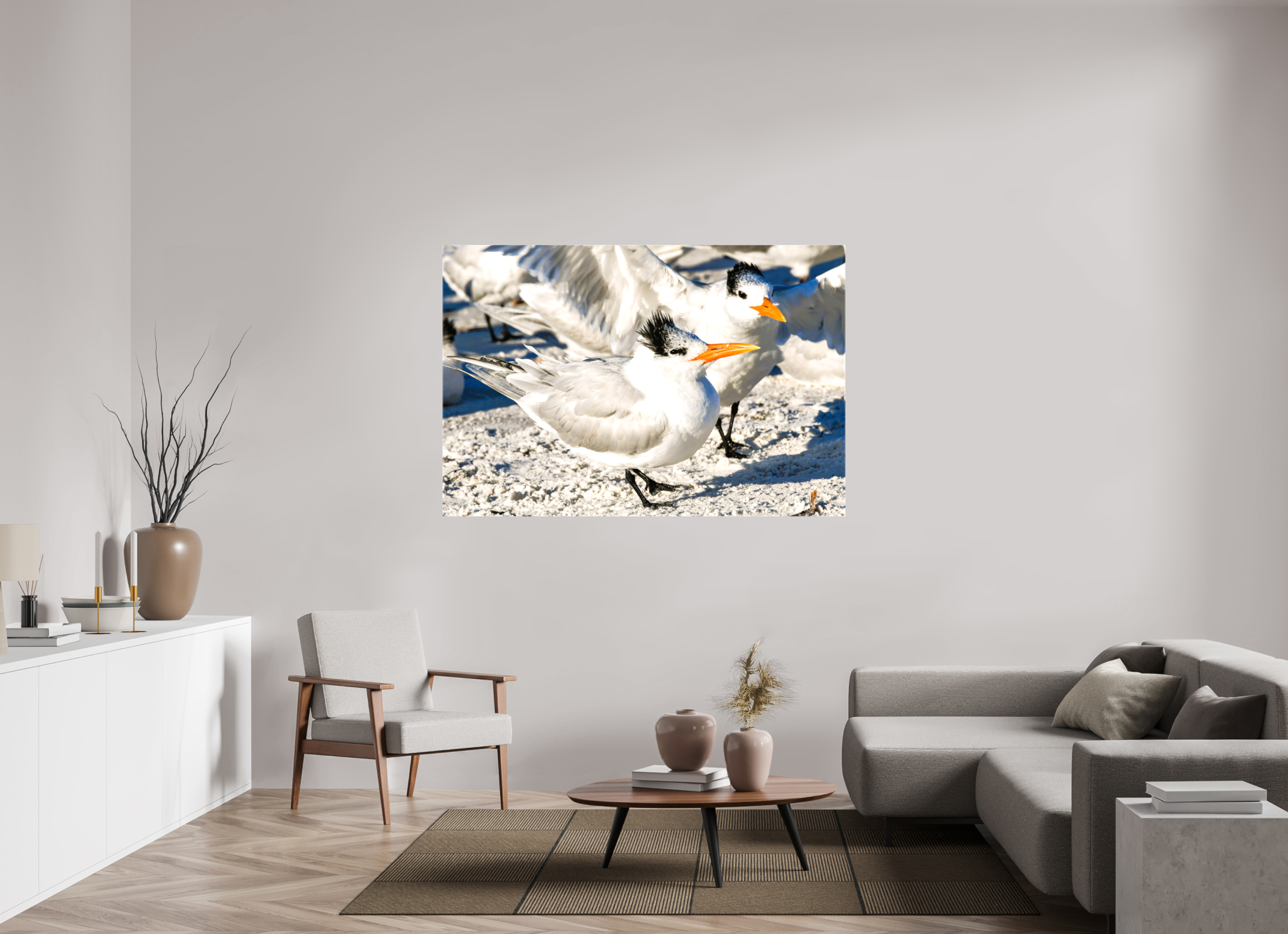 64 x 43″, Glossy Canvas on Stretcher Frame, 1,57" Wrapped Coastal Royalty