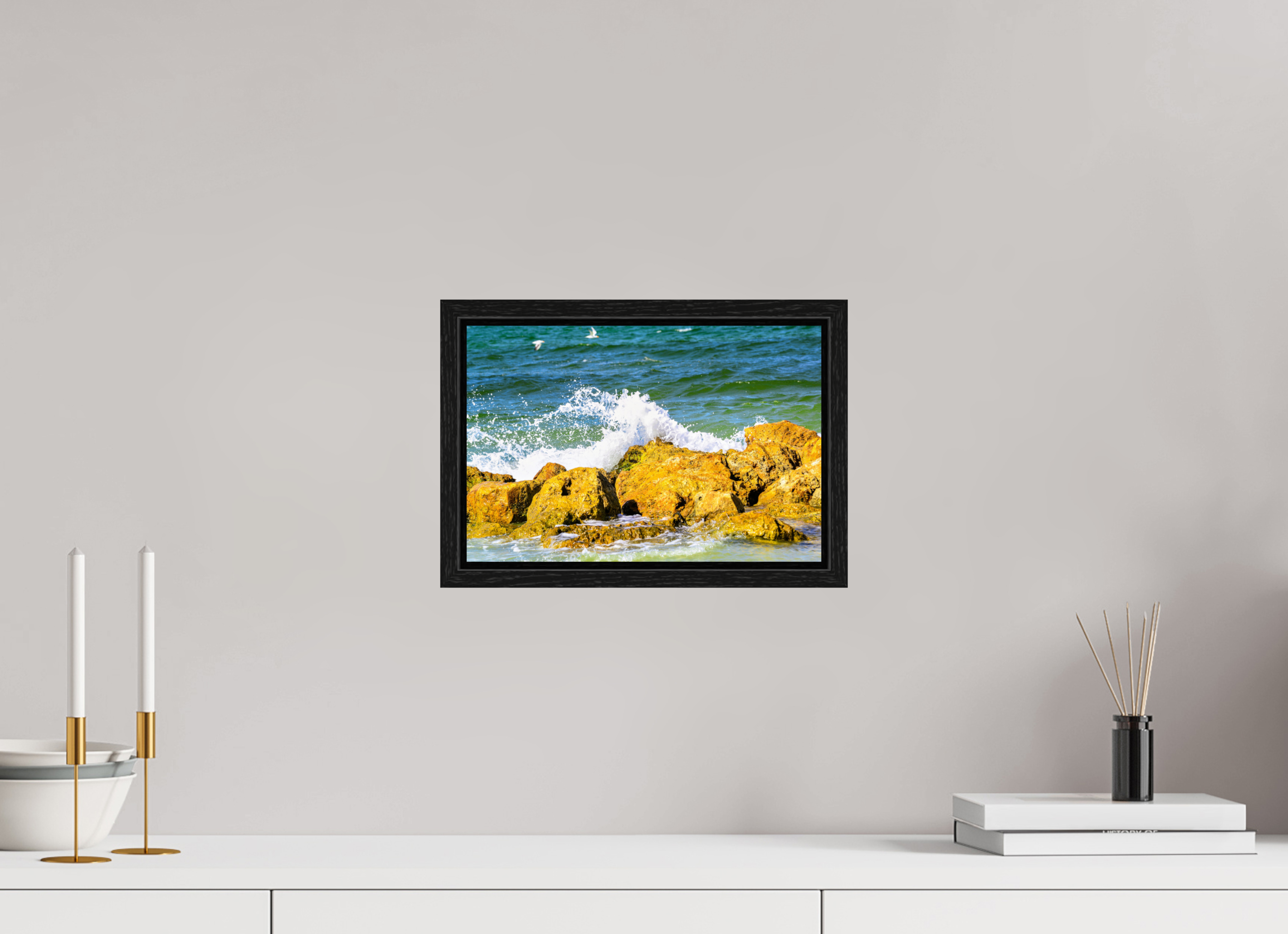 12 x 8″, Floater Frame Waves Breaking