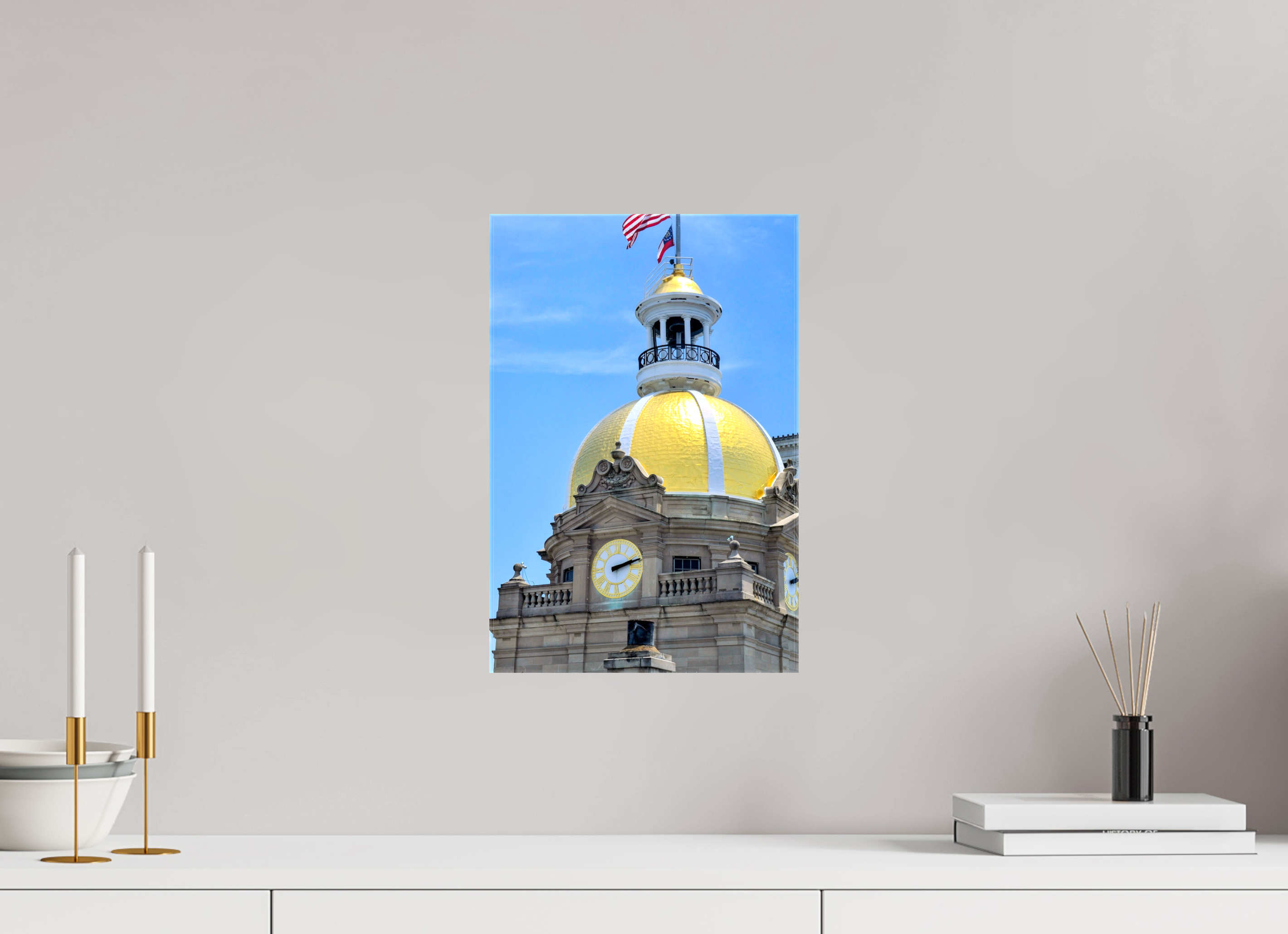 10 x 15″, Glossy Canvas on Stretcher Frame, 1,57" Wrapped The Gilded Heart of Savannah