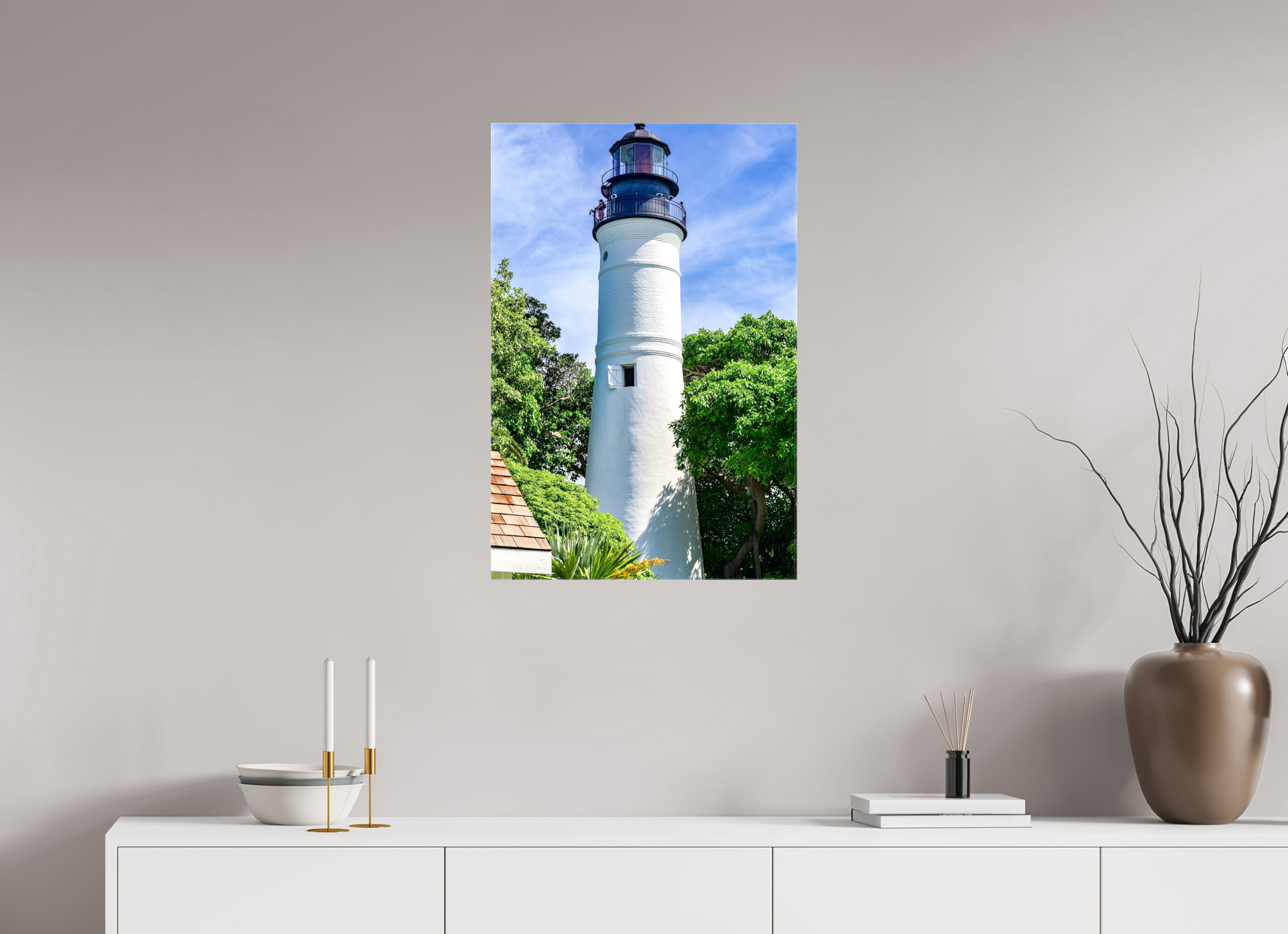 20 x 30″, Glossy Canvas on Stretcher Frame, 1,57" Wrapped The Historic Key West Lighthouse