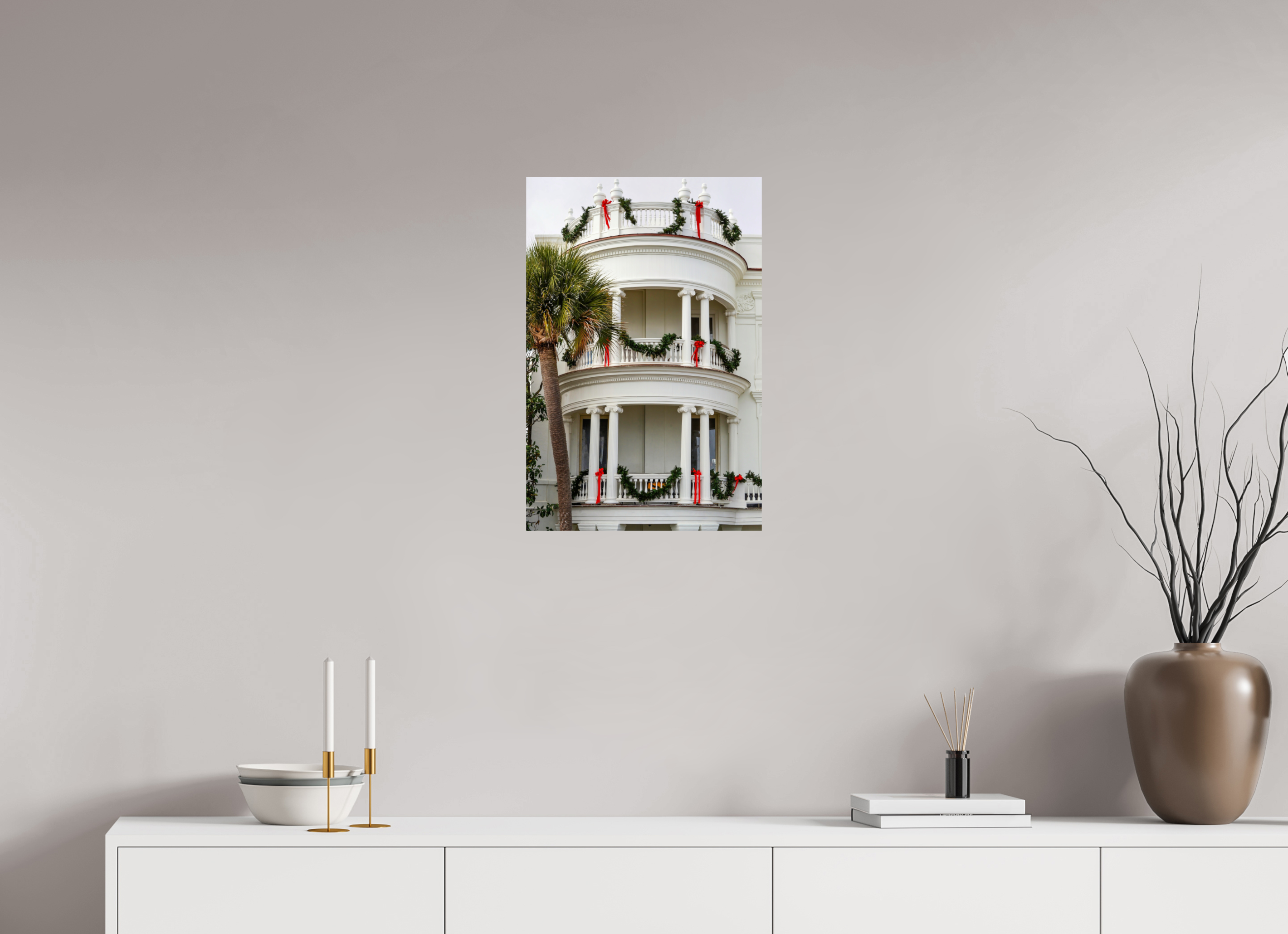 16 x 24″, Photo Print On Fuji Crystal DP II Christmas on the Battery: Porcher-Simonds House