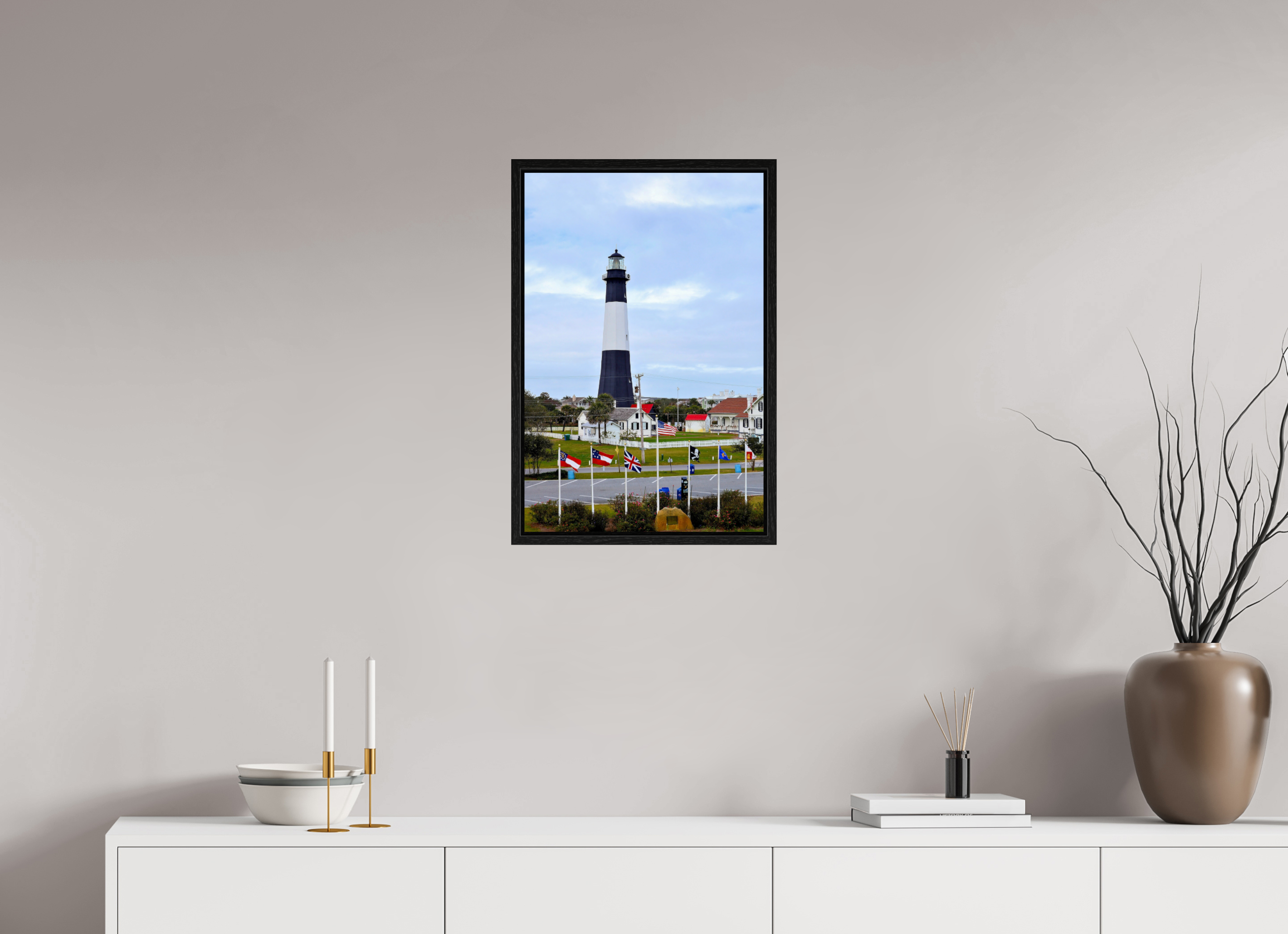 16 x 24″, Floater Frame Heritage at Tybee: The Lighthouse & Grounds