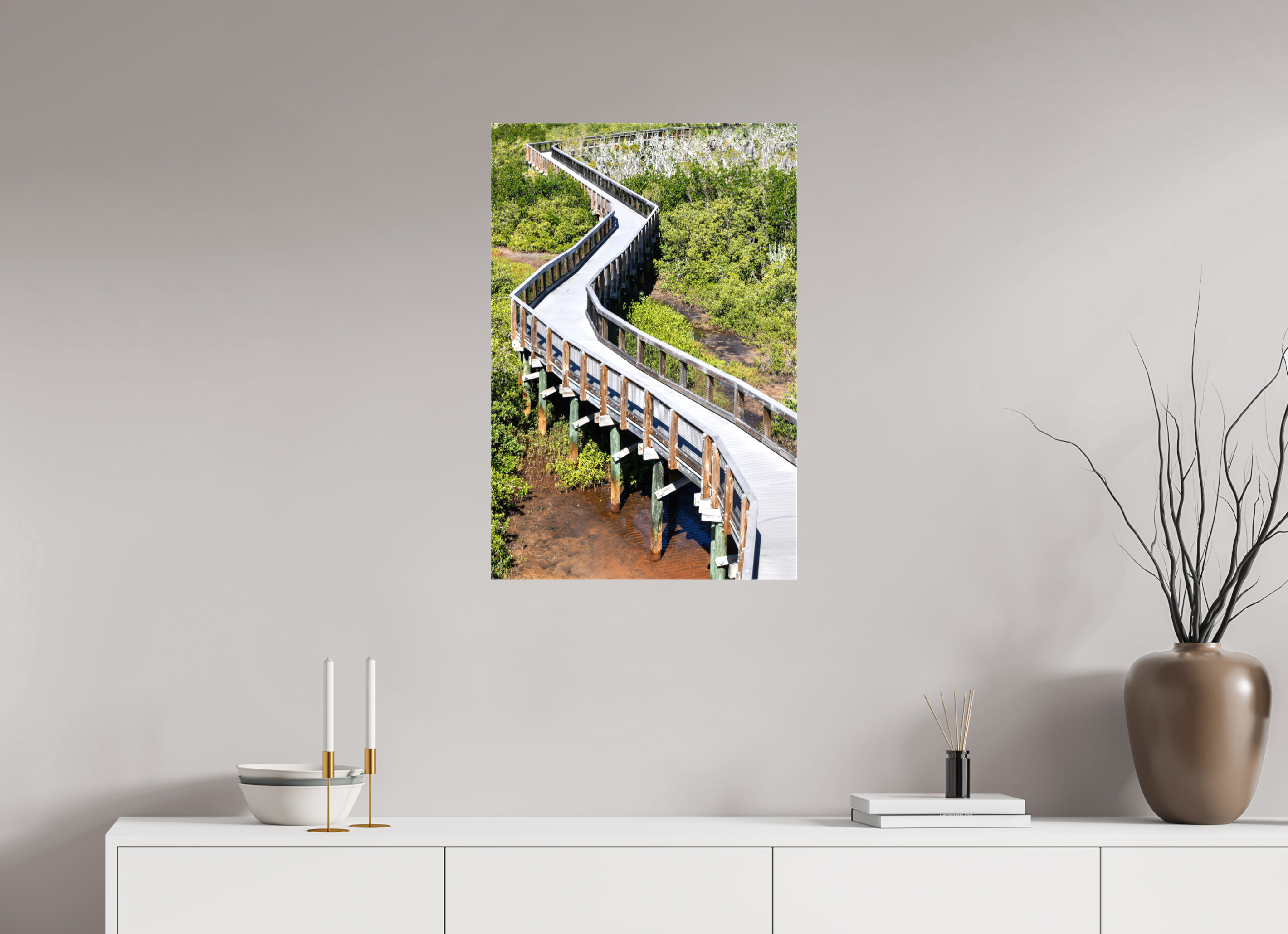 20 x 30″, Glossy Canvas on Stretcher Frame, 1,57" Wrapped The Winding Way