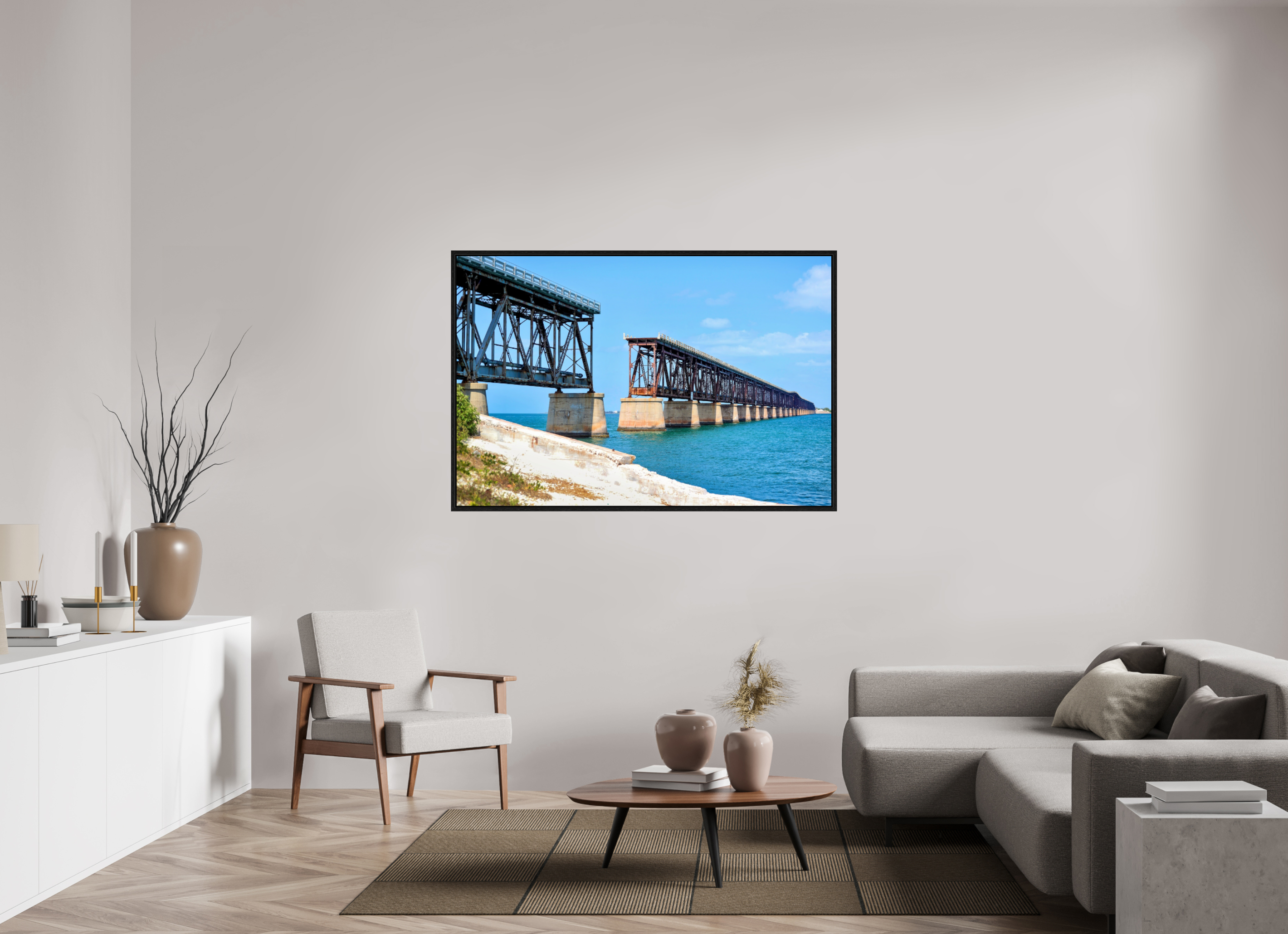 60 x 40″, Floater Frame Old Bahia Honda Bridge