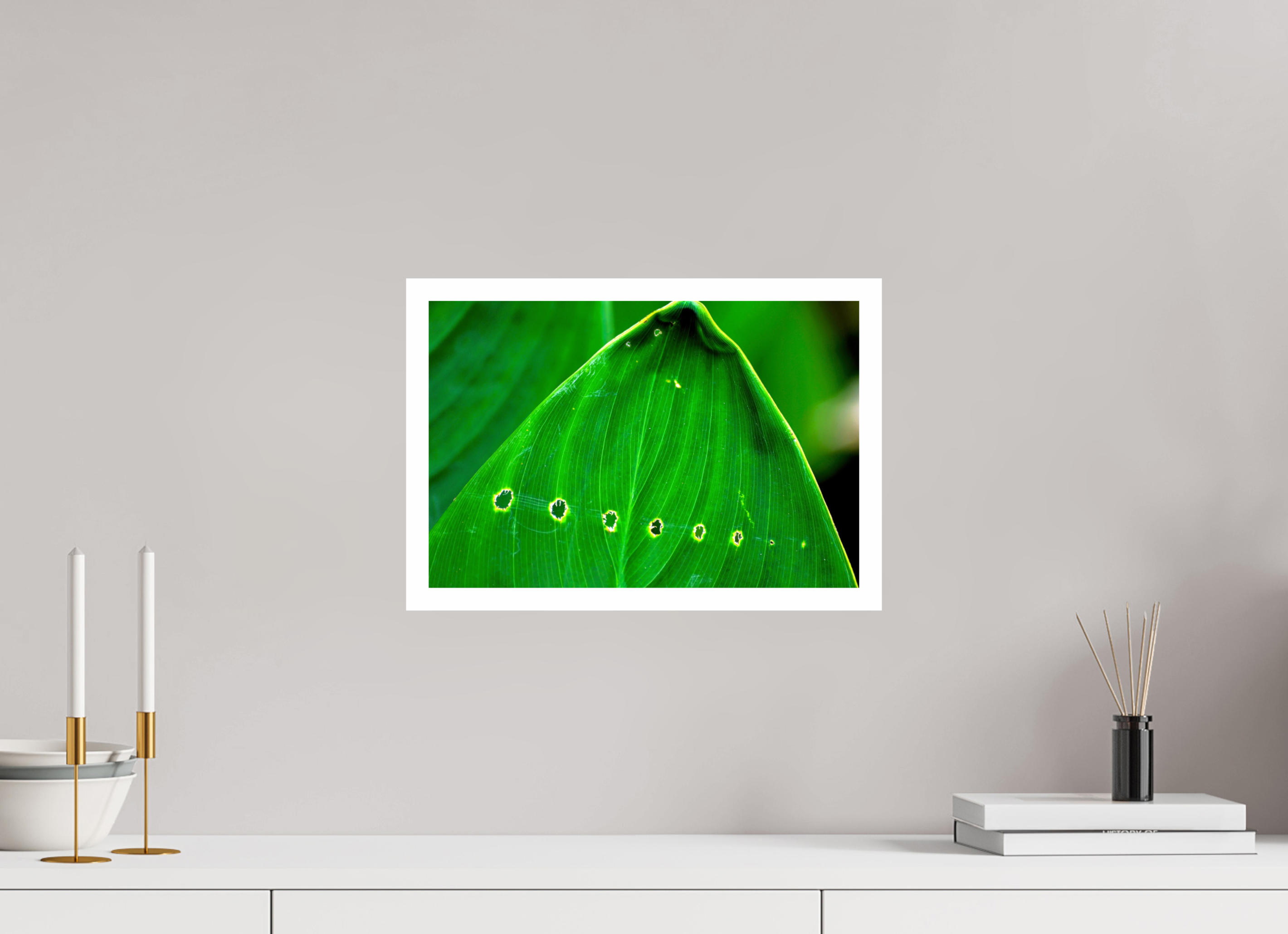 15 x 10″, Hahnemühle FineArt Pearl Print, .79" white border Linear Progression in Green