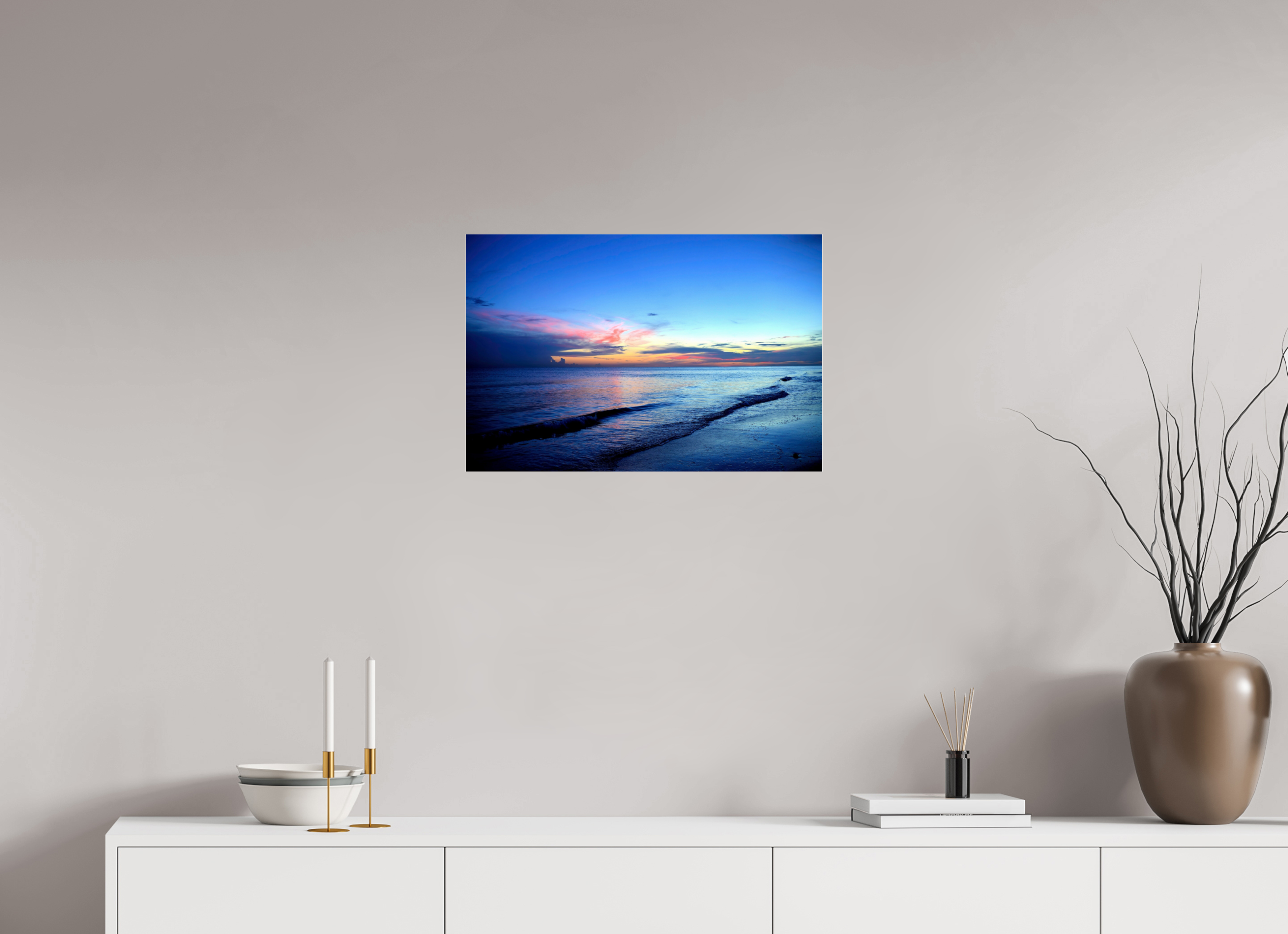 24 x 16″, Photo Print Fuji Crystal Archive Under Acrylic Glass Indigo Horizon