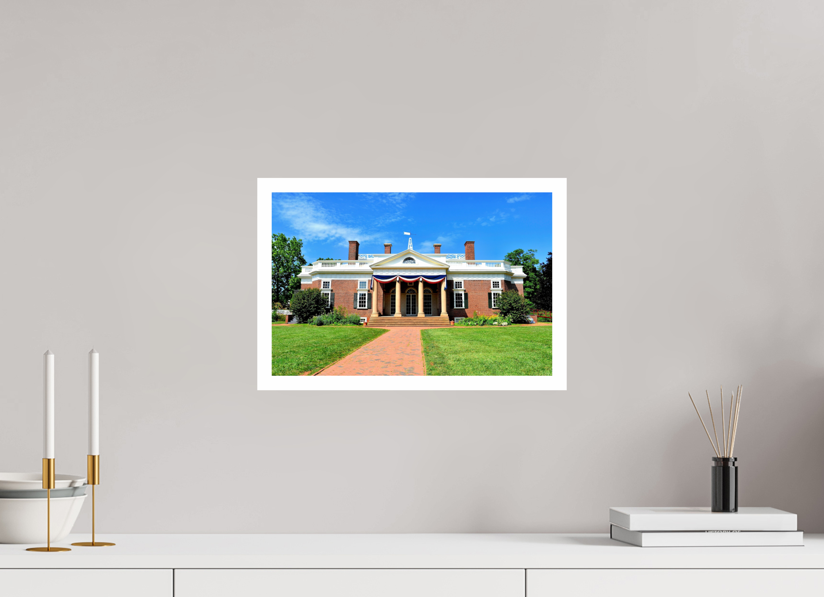 15.3 x 10″, Hahnemühle FineArt Pearl Print, .79" white border Jefferson’s Masterpiece: Monticello at Midday