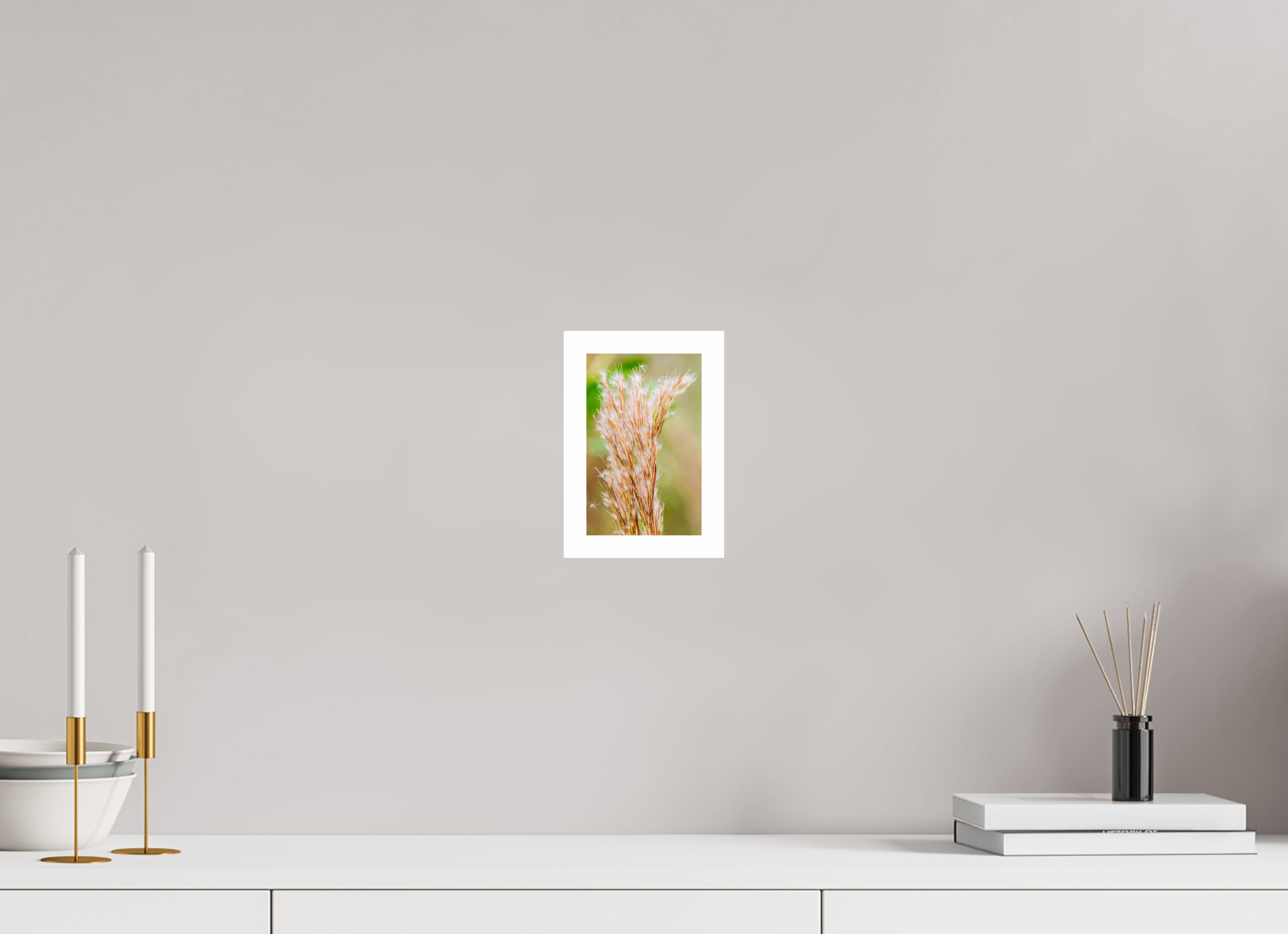 4 x 6.3″, Hahnemühle FineArt Pearl Print without Frame, .79" white border Bushy Bluestem in the Breeze