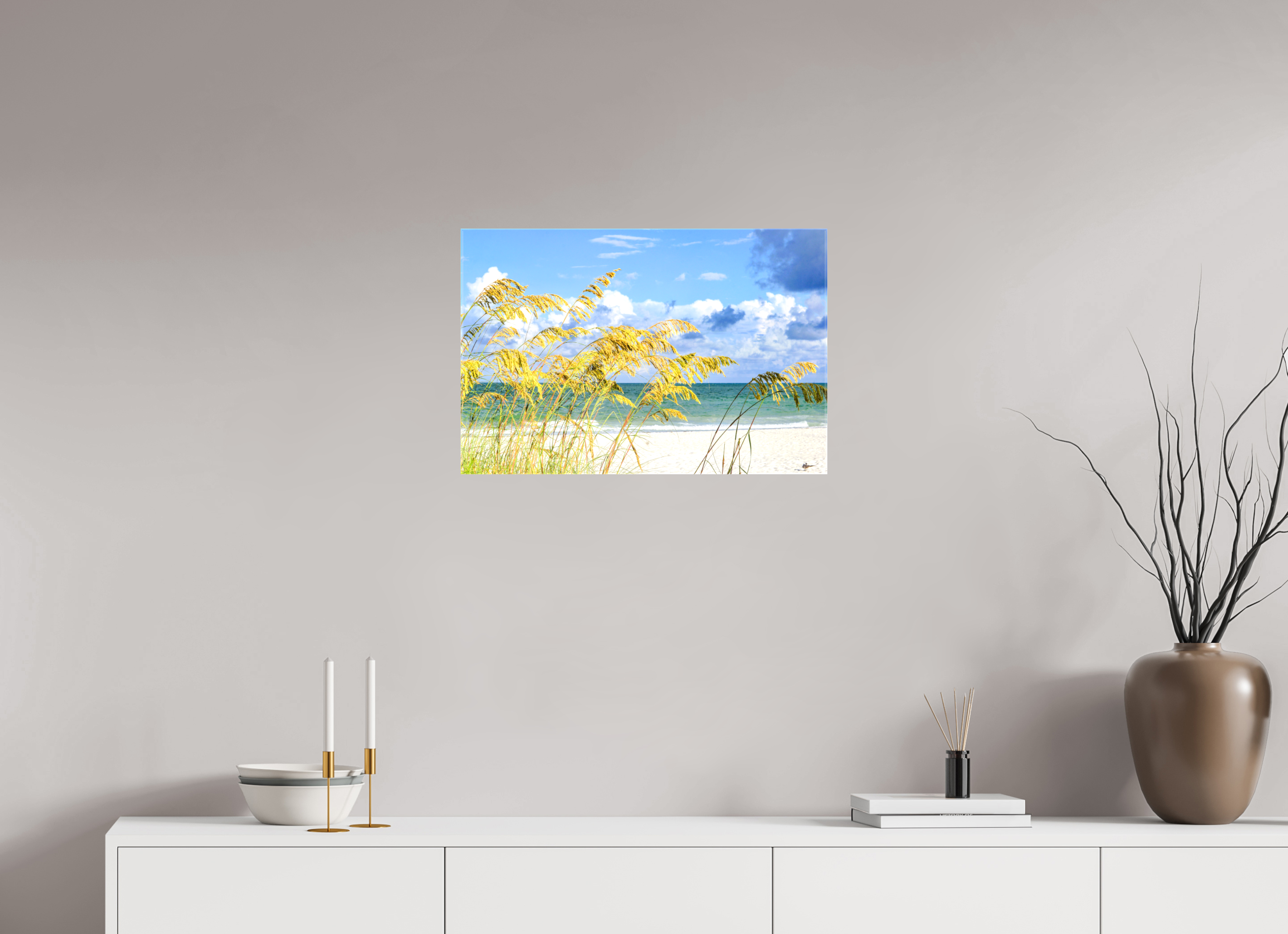 24 x 16″, Glossy Canvas on Stretcher Frame, 1,57" Wrapped Golden Sea Oats