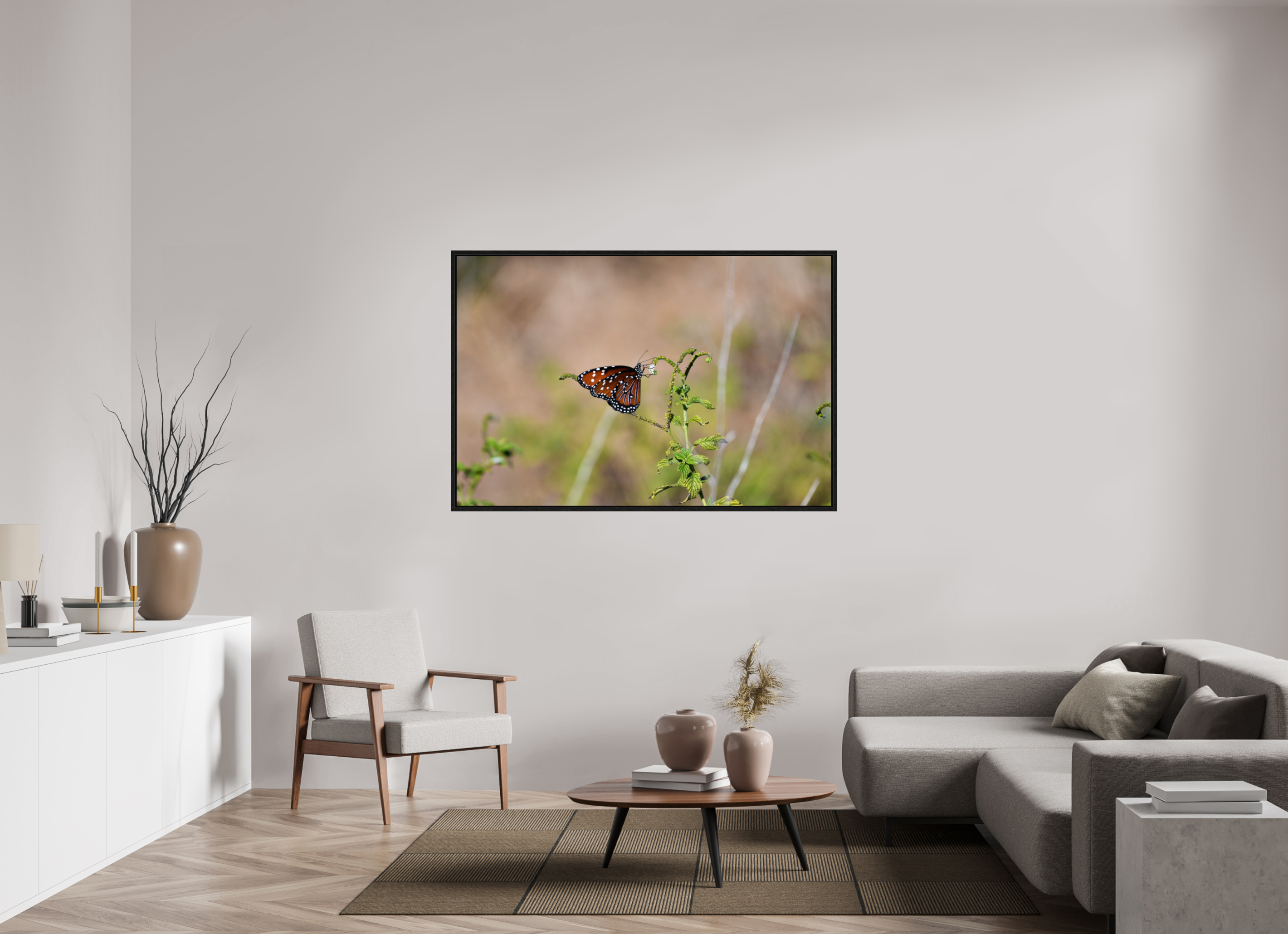 60 x 40″, Floater Frame Queen Butterfly