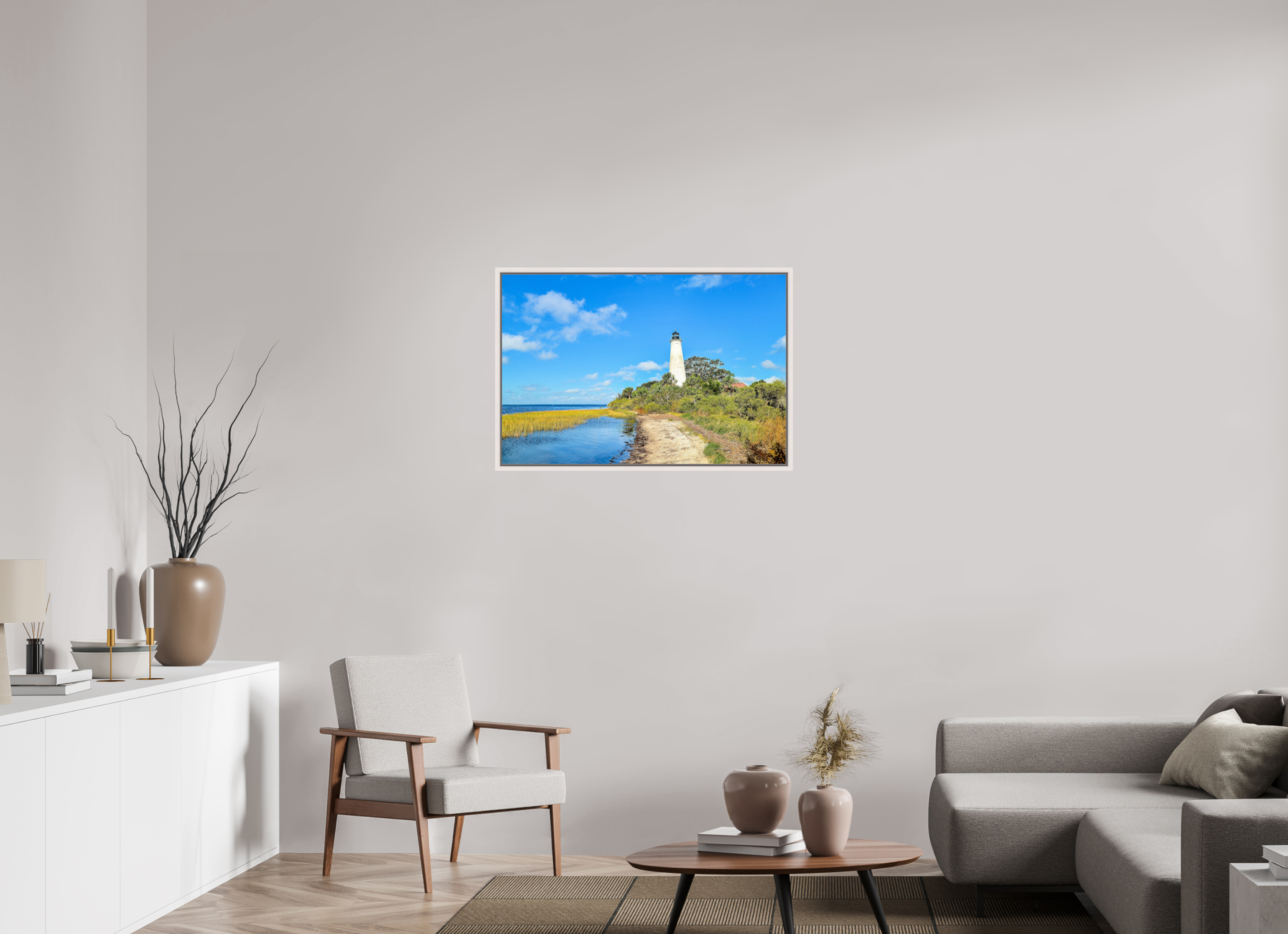 36 x 24″, Photo Print Under Acrylic Glass Basel 0.6", Maple White St. Marks Lighthouse